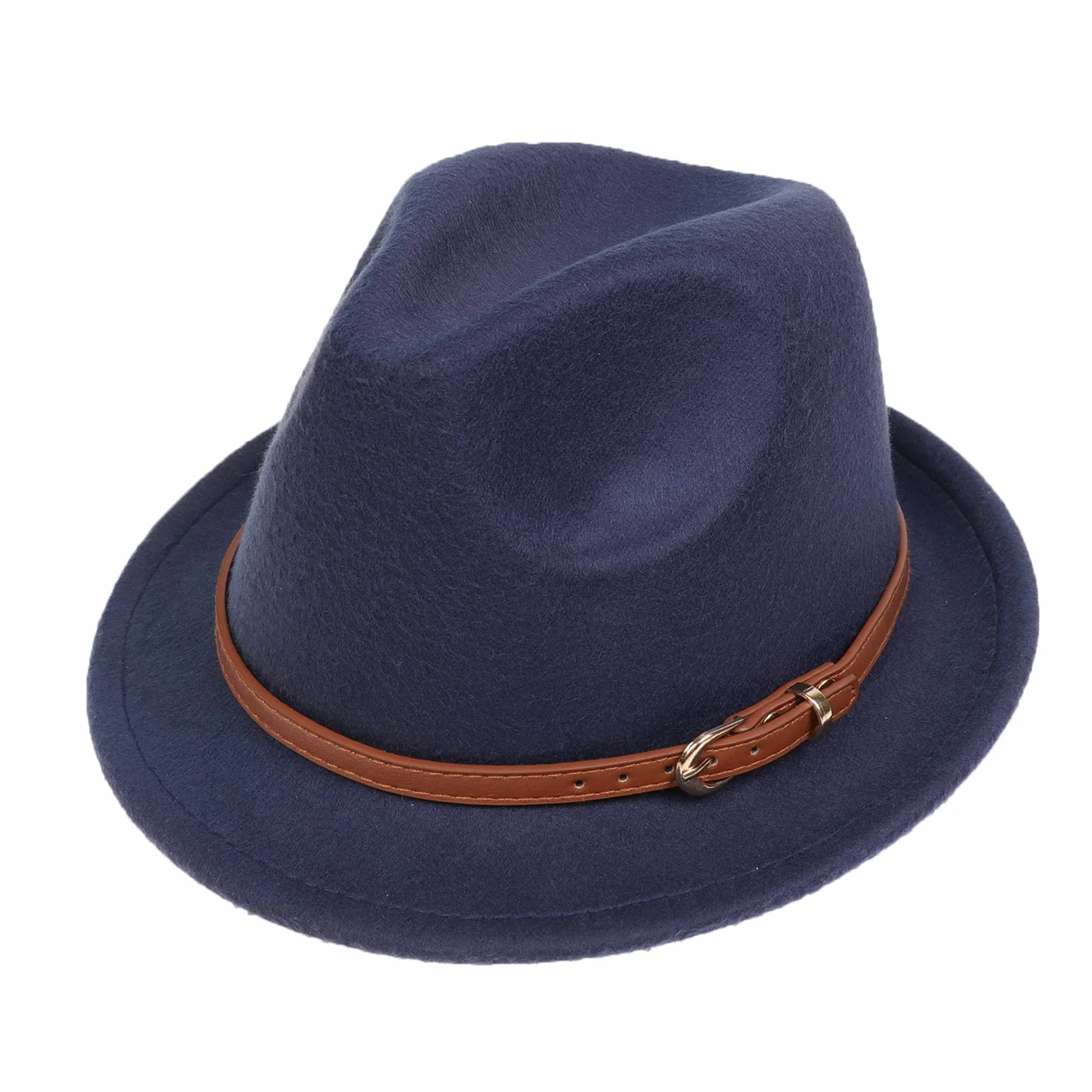 Damska męska wełniana czapka Panama Curl Brim Jazz Fedoras Gangster Trilby Church czapka, Homburg lata 20. vintage Manhattan filcowa czapka 56-58 cm