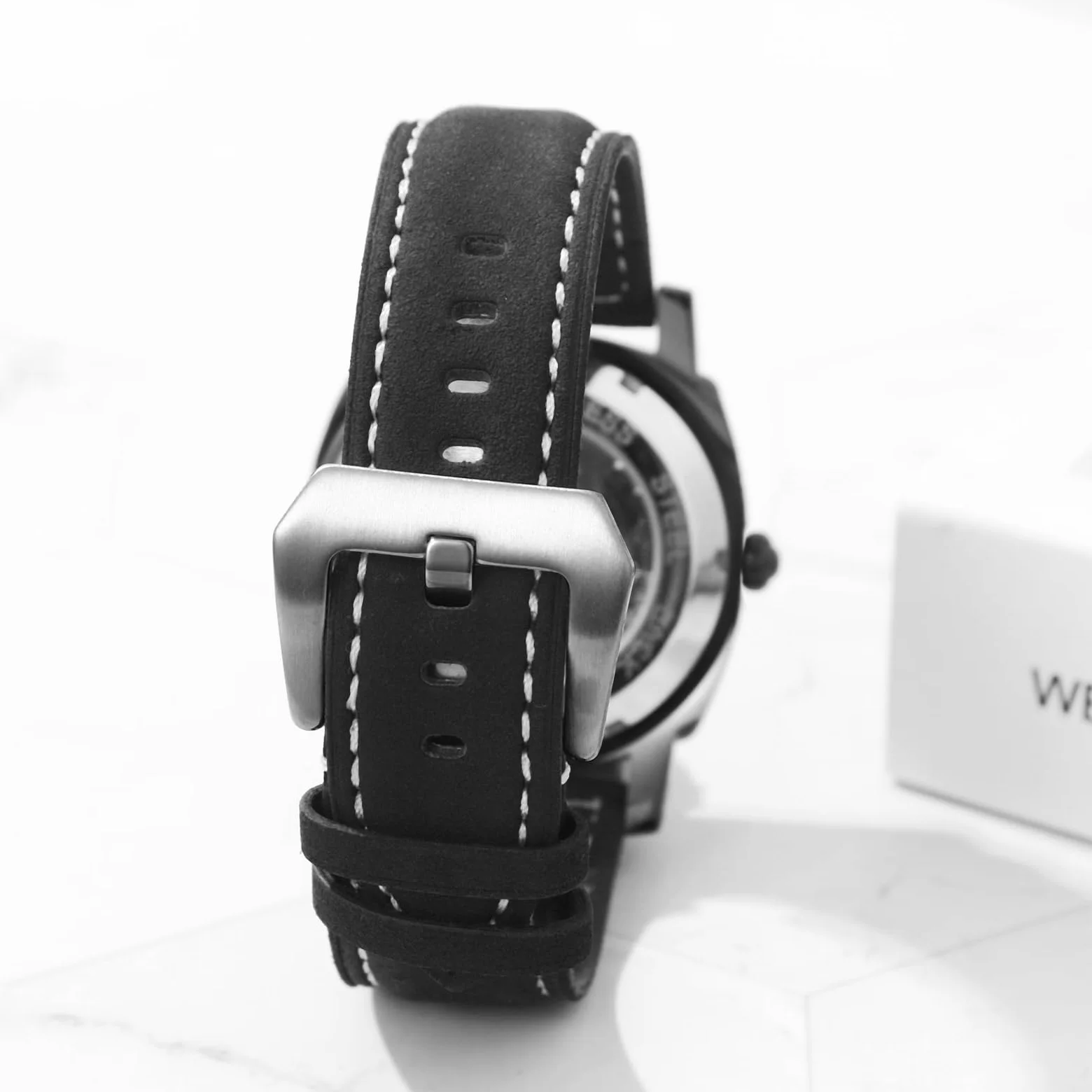 JewelryWe Męski zegarek na rękę ze szkieletem: klasyczny mechaniczny automatyczny zegarek czarna ramka szkielet tarcza ze stali nierdzewnej steampunk sukienka zegarek na Dzień Ojca Walentynki urodziny