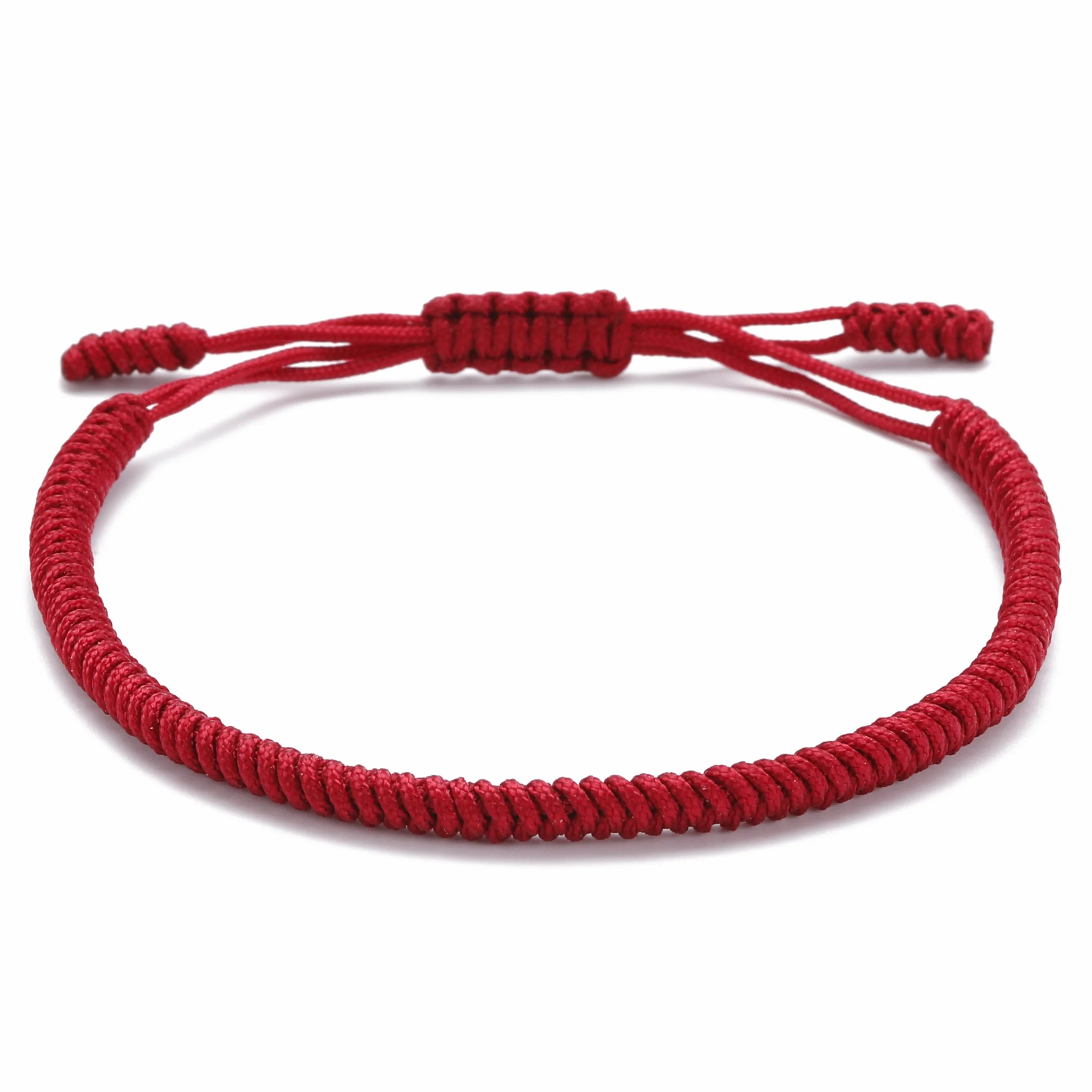 LUCKY BUDDHIST Bransoletka na szczęście + wisiorek/naszyjnik! Dla nastolatków mężczyzn i kobiet - plecione bransoletki przyjaźni - ręcznie robione z miłością - styl tybetański - regulowana bransoletka