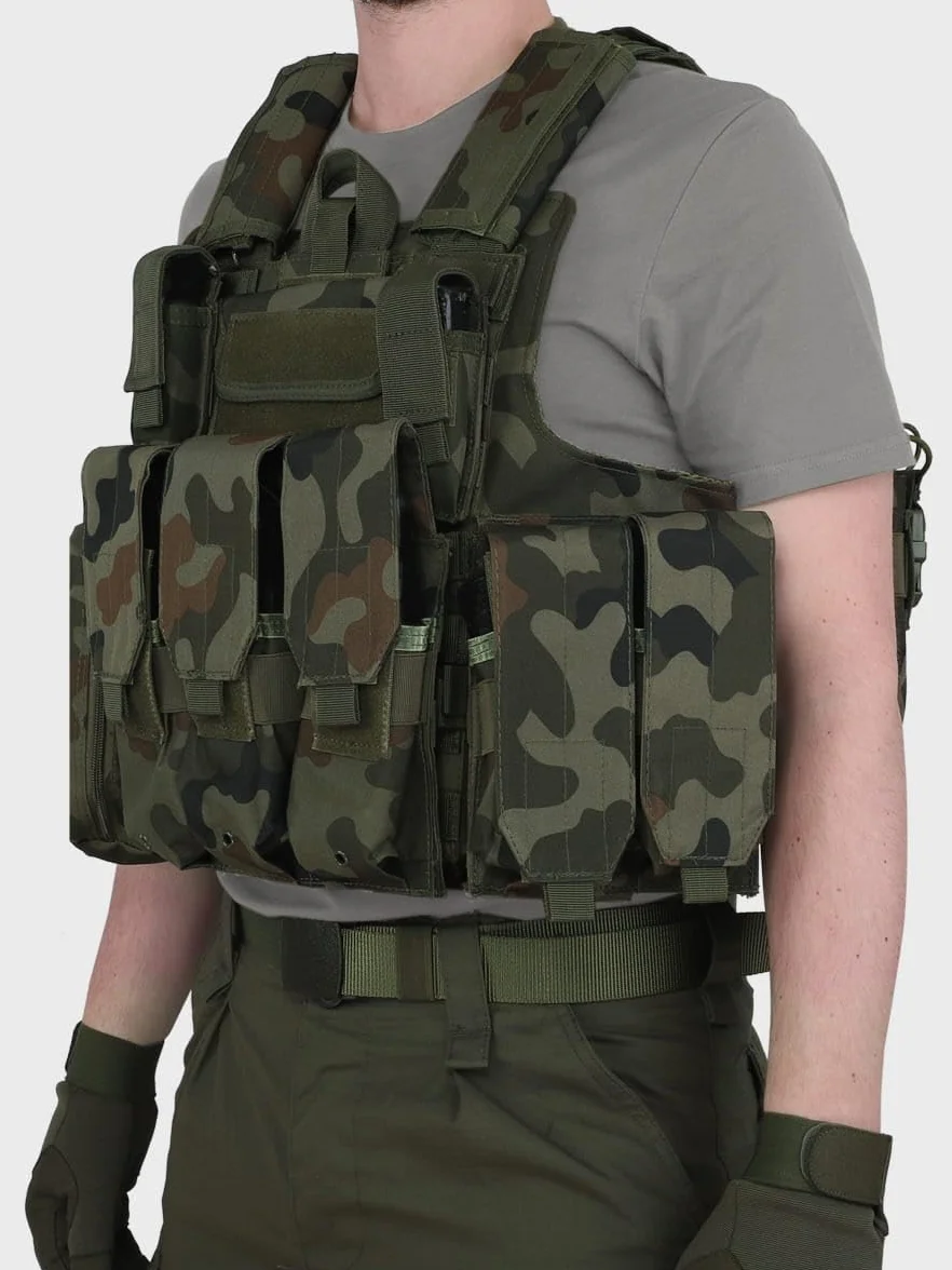 Dominator Camo kamizelka taktyczna CIRAS Maritime Molle, dla wojska i policji, męska, outdoorowa kamizelka myśliwska, kamizelka polowa CS do Airsoft i Paintball z wyposażeniem Molle