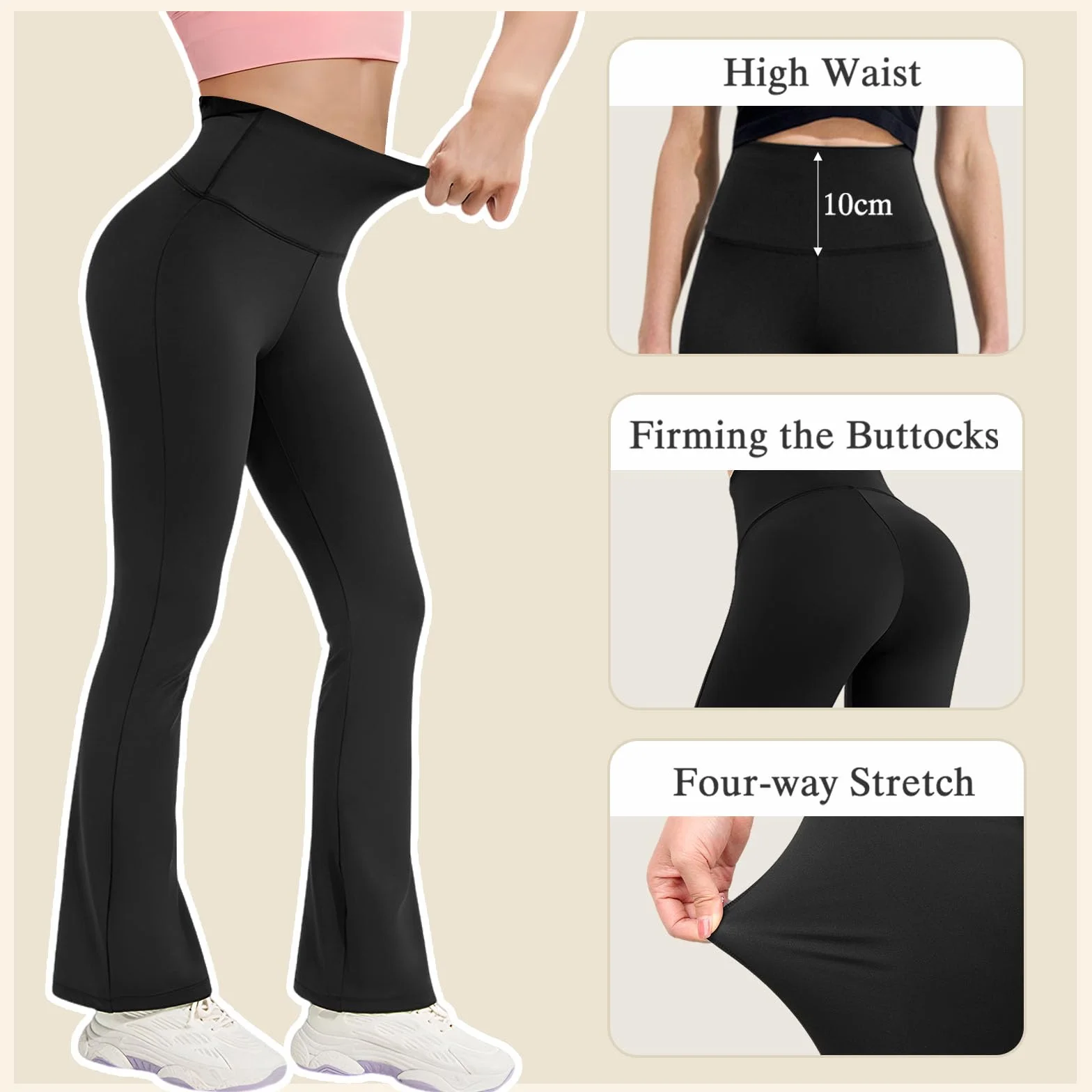 Damskie spodnie do jogi Legginsy łapowe damskie z wysokim stanem Pantajazz Legginsy do jogi Pilates Taniec sportowy Fitness Casual Siłownia Trening