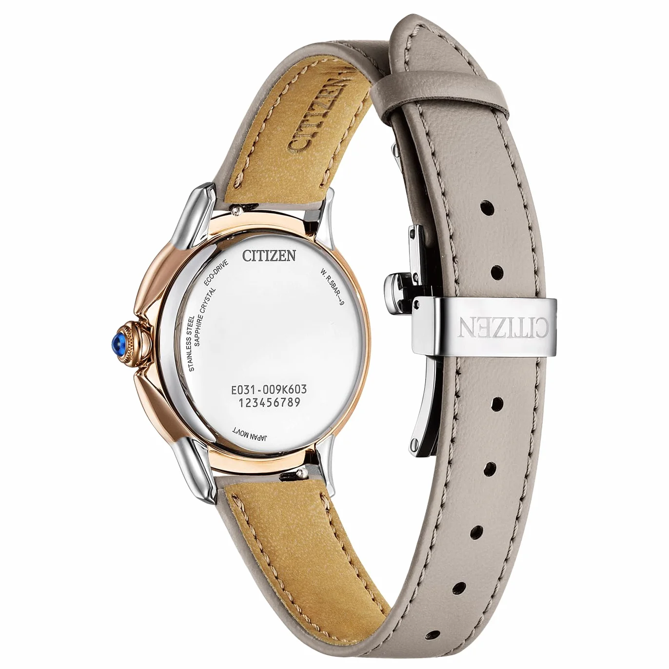 CITIZEN Zegarek damski Eco-Drive Solar ze skórzanym paskiem i cyframi rzymskimi