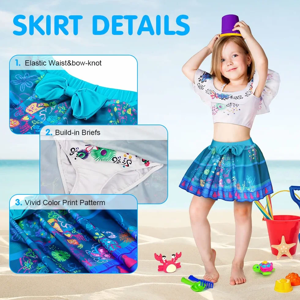 URAQT Mirabel Kostium Isabela Strój kąpielowy, Dziecięce stroje kąpielowe bikini w stylu kreskówki, Kostium kąpielowy Mirabel Isabela Princess