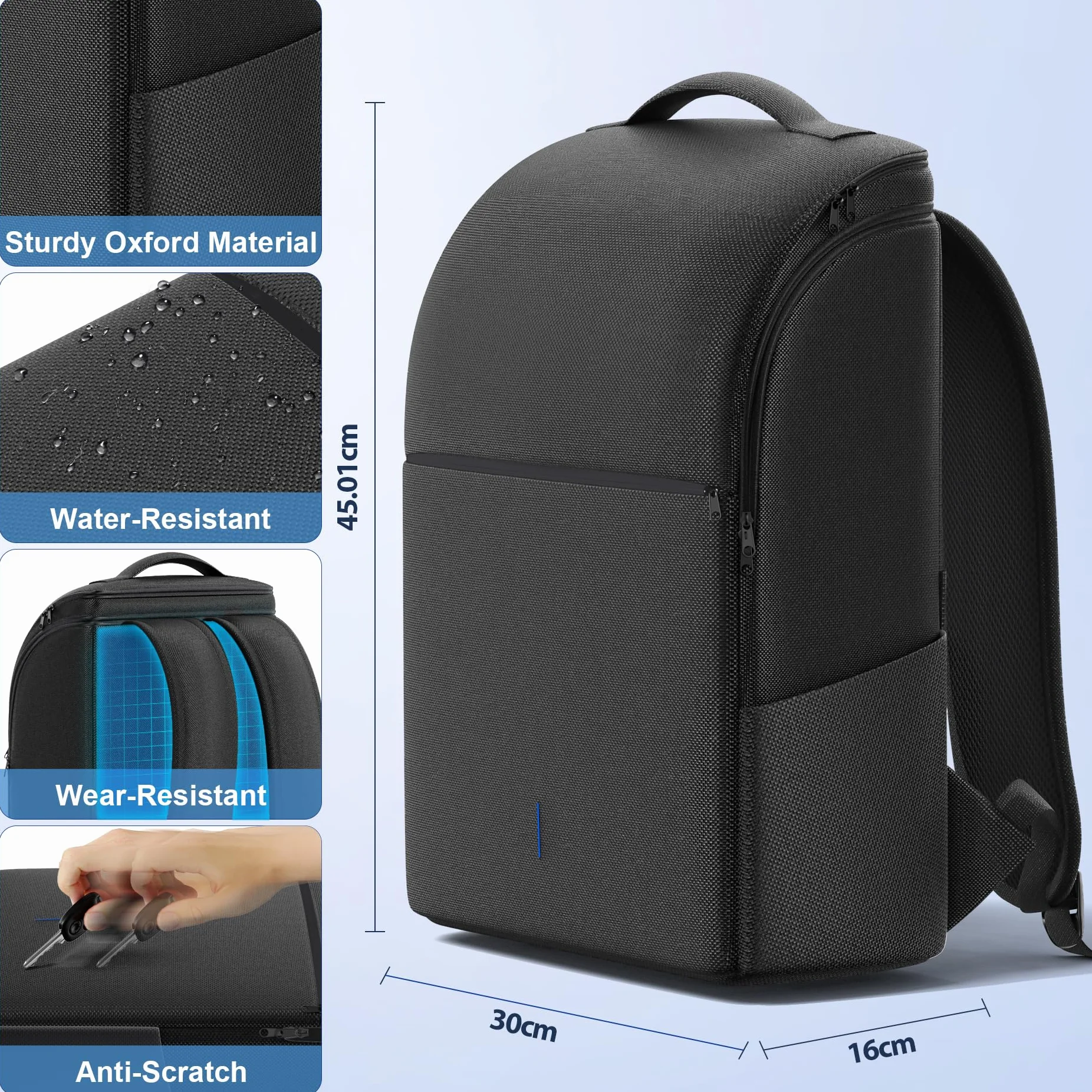 Rysker Plecak na konsolę PS5/ Slim/ Pro, torba podróżna PS5 z pełną ochroną, duża pojemność, torba do przenoszenia PS5, PS Portal, laptop, karta do gier, plecak PlayStation 5 z 3 kieszeniami na kabel