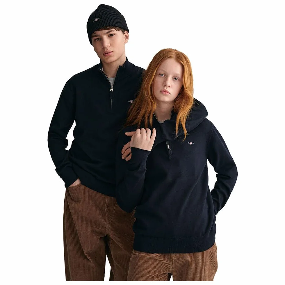 GANT Dziecięcy sweter Shield Cotton Half Zip, niebieski (Evening Blue), 158-164
