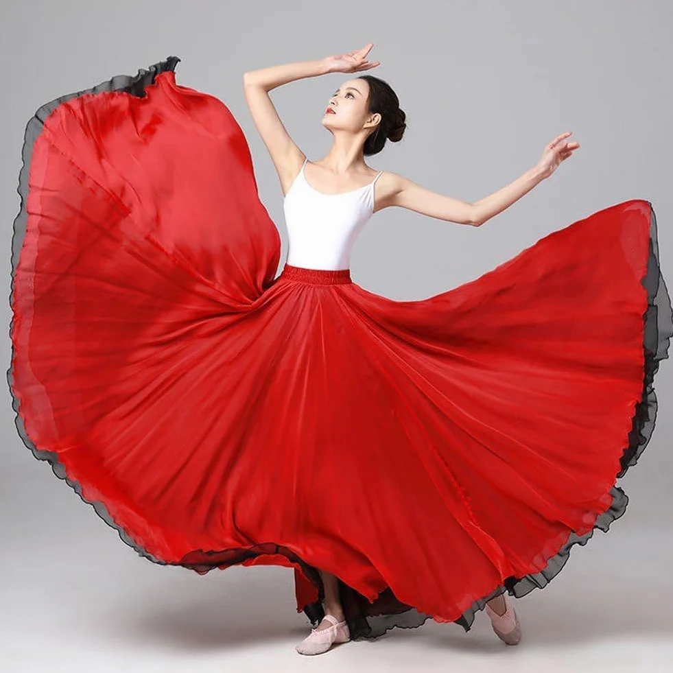Spódnica do tańca brzucha dla kobiet spódnica taneczna flamenco spódnica do tańca brzucha spódnica do tańca brzucha czerwone spódnice długie koło pełne koło tancerz brzucha