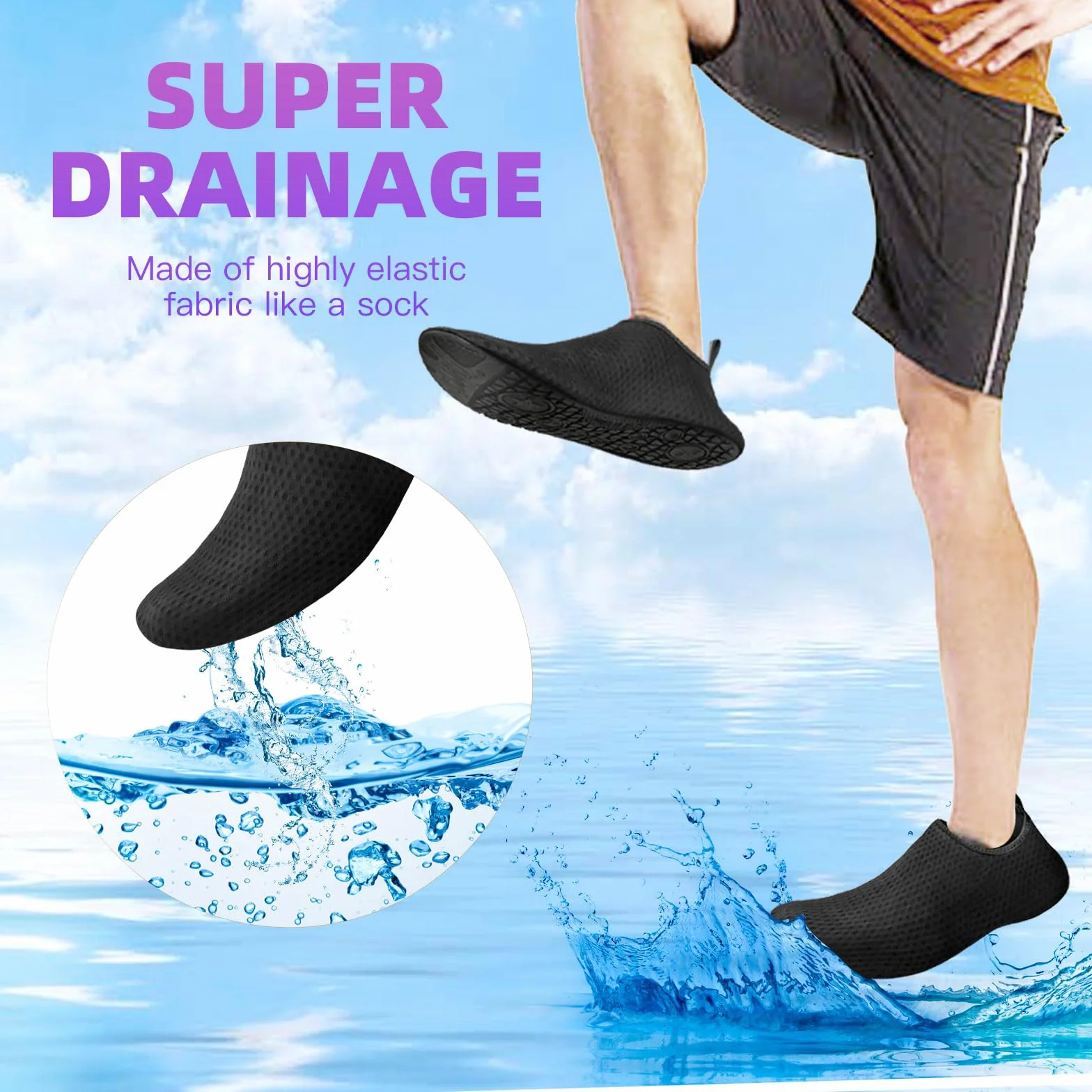 Buty Wodne Plaża Surf Nurkowanie Snorkeling Pływanie Bose Buty Szybko Suche Skarpetki dla Mężczyzn Kobiety