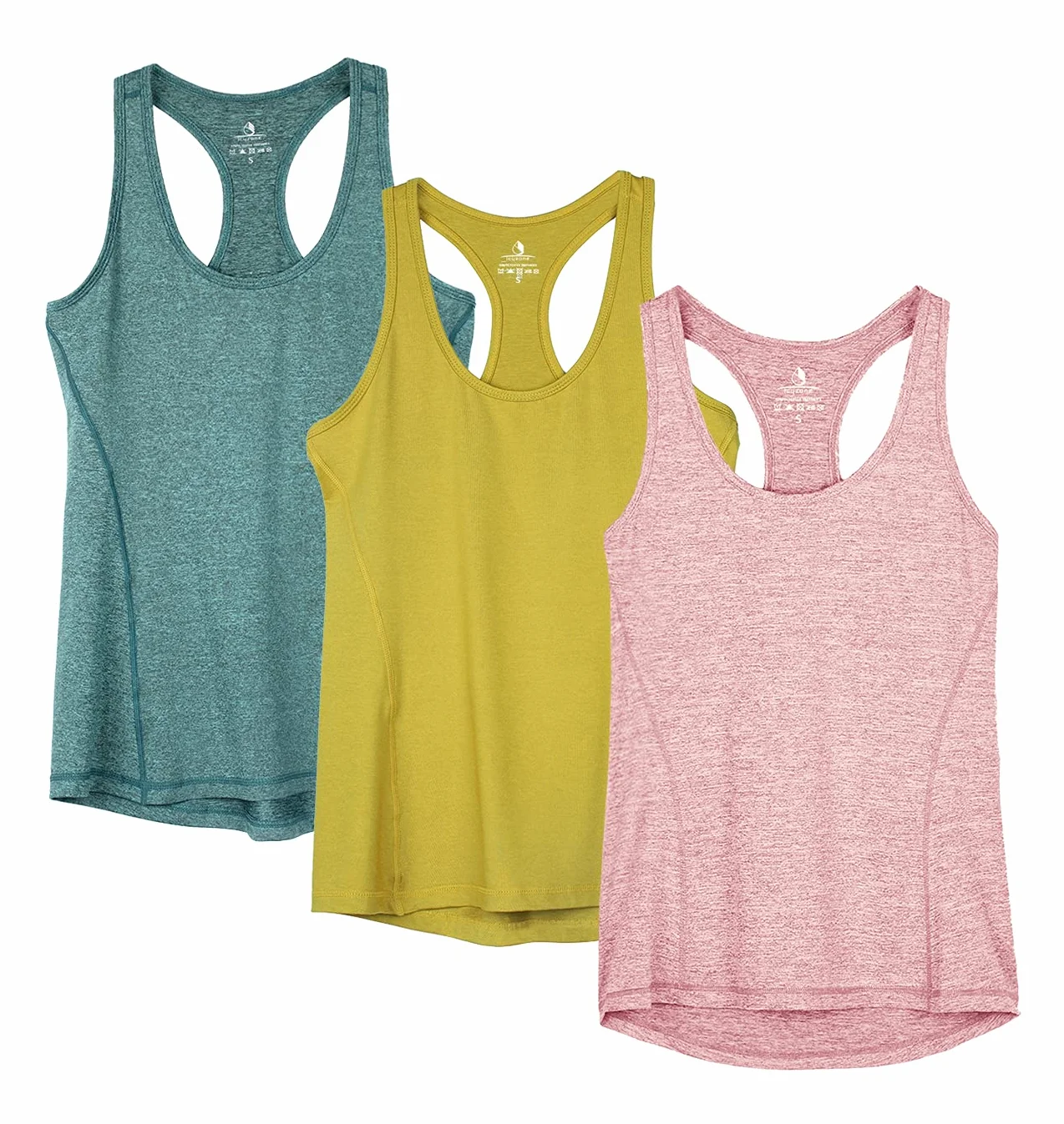 icyzone Damski sportowy top do jogi, tank top, podkoszulek na plecach, do biegania, fitnessu
