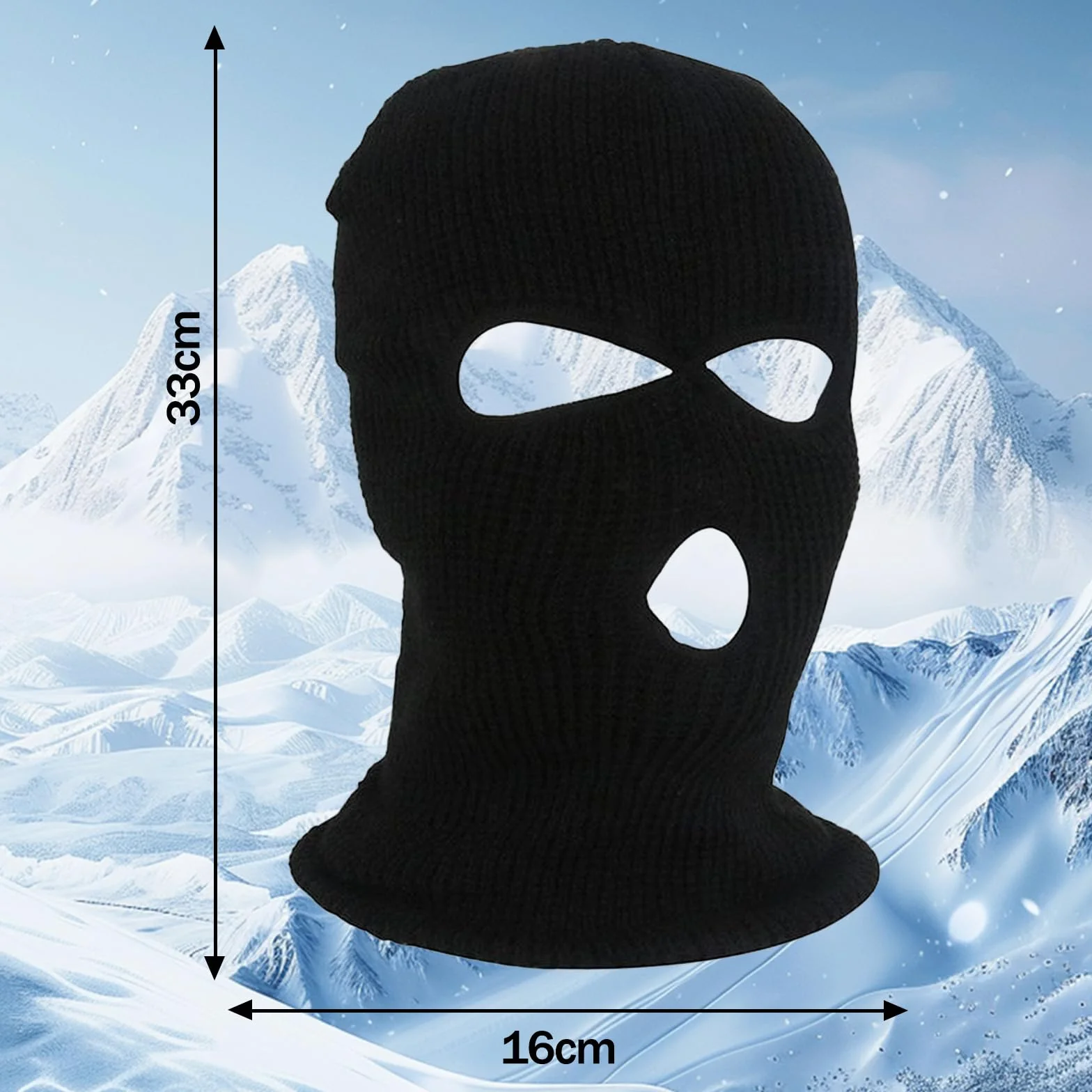 JSTHHTT Balaclava 2 sztuki, osłona twarzy na narty, 3 otwory, do użytku na zewnątrz, kominiarka, zimowa, wiatroszczelna, ciepła, dla kobiet i mężczyzn, do jazdy na rowerze, sportów na świeżym
