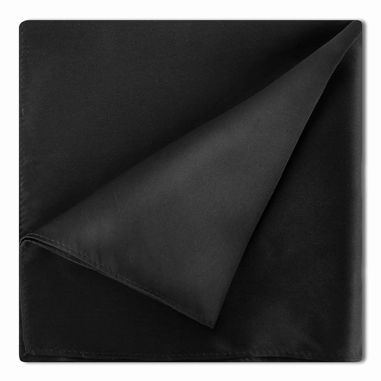 Wybrana poszetka w 100% z prawdziwego jedwabiu morwowego dla mężczyzn 13,77 × 13,195 cm czarna chusteczka