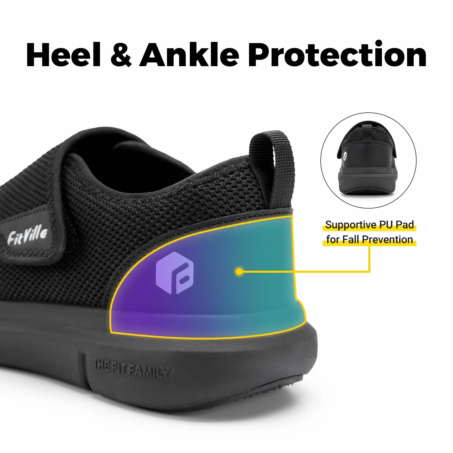 FitVille Buty dla mężczyzn, bardzo szerokie, wsuwane, na opuchnięte stopy, regulowane, buty do chodzenia – EasyTop Wings V2