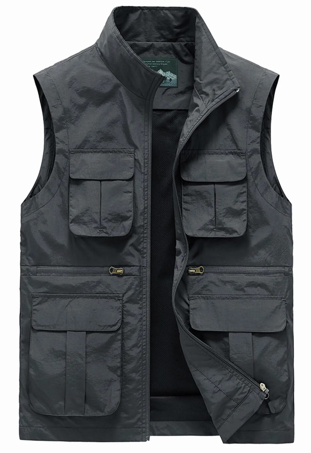 Kamizelka męska, outdoorowa, wodoszczelna, softshell bez rękawów, kamizelka z zamkiem błyskawicznym, kamizelka softshellowa, wędkarstwo, fotografia, sport, lato, XS-6XL