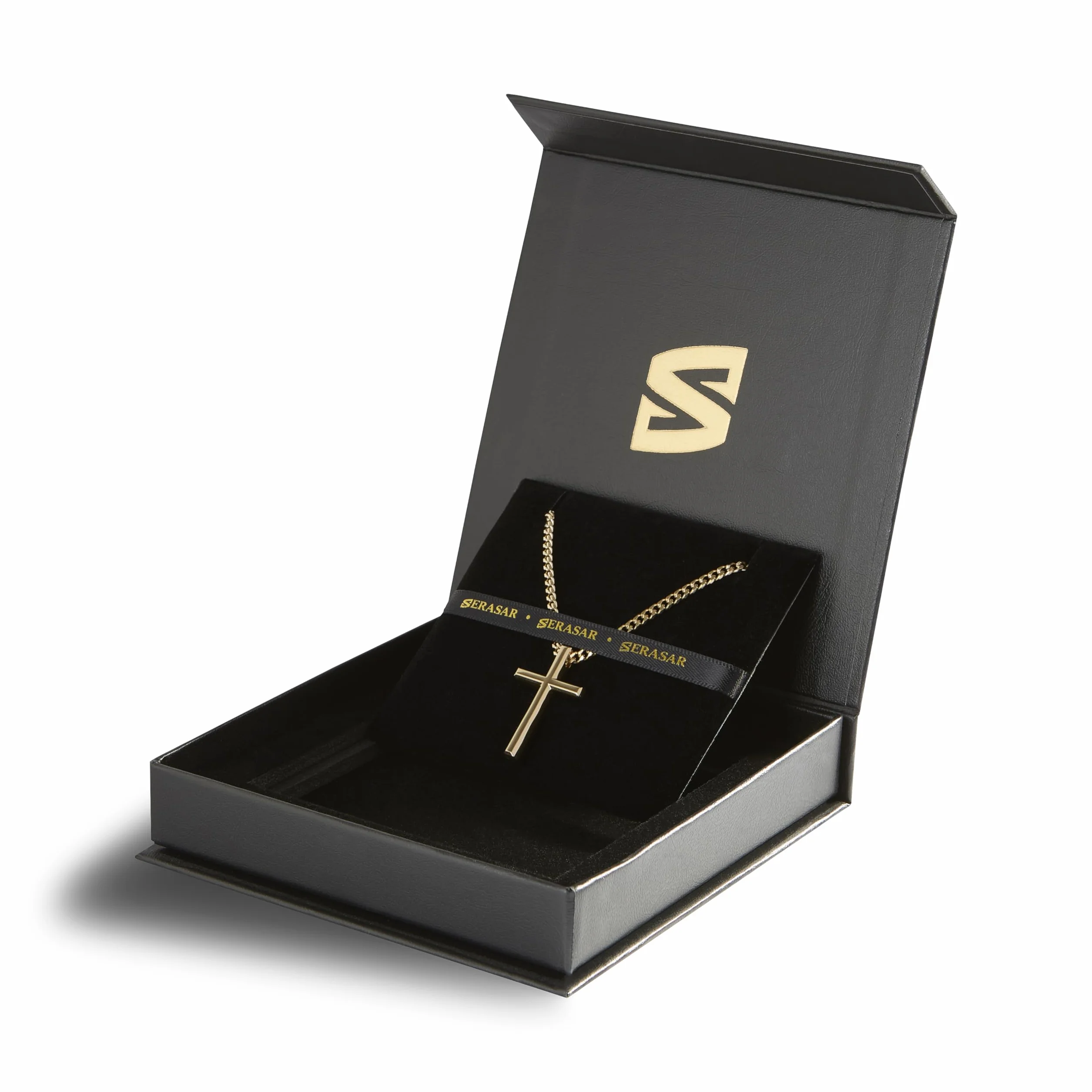 SERASAR Naszyjnik Premium dla Mężczyzn [Faith] | Nierdzewna Stal Chirurgiczna 316L | Wodoodporny | Solidny Łańcuszek Krawatowy | Bezpieczne Zapięcie | Trzy Kolory | Zestawie Pudełko Jubilerskie