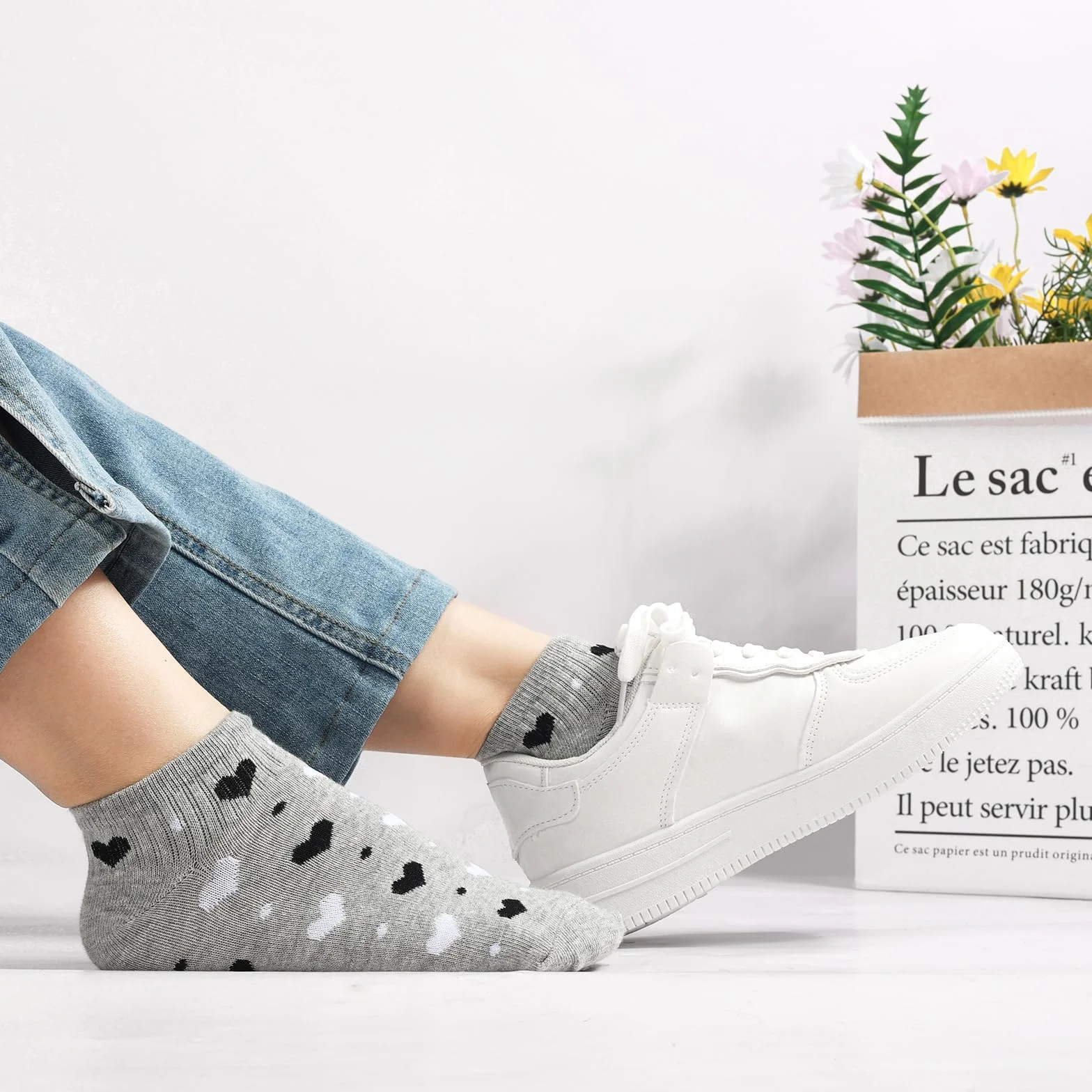 Skarpety damskie do sneakersów 35-38 39-42, 10 par bawełnianych krótkich skarpet dziewczęcych, wielokolorowe skarpety do sneakersów, kolorowe skarpety damskie z kropkami w paski, Niebieski zestaw.,