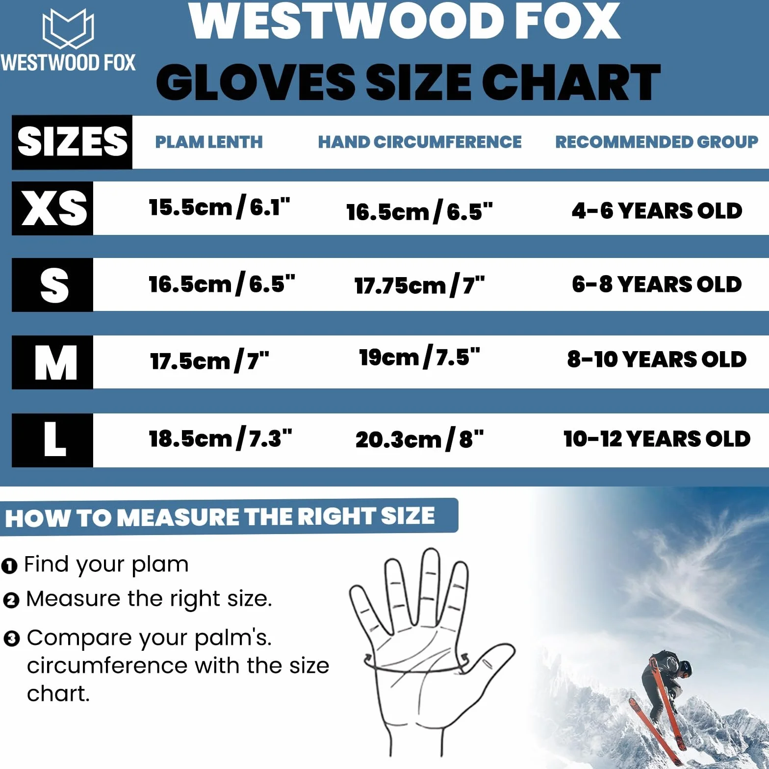 WESTWOOD FOX Wodoodporne rękawiczki zimowe dla chłopców i dziewczynek – wiatroodporne rękawiczki termiczne dla dzieci, antypoślizgowe, z ekranem dotykowym, ciepłe