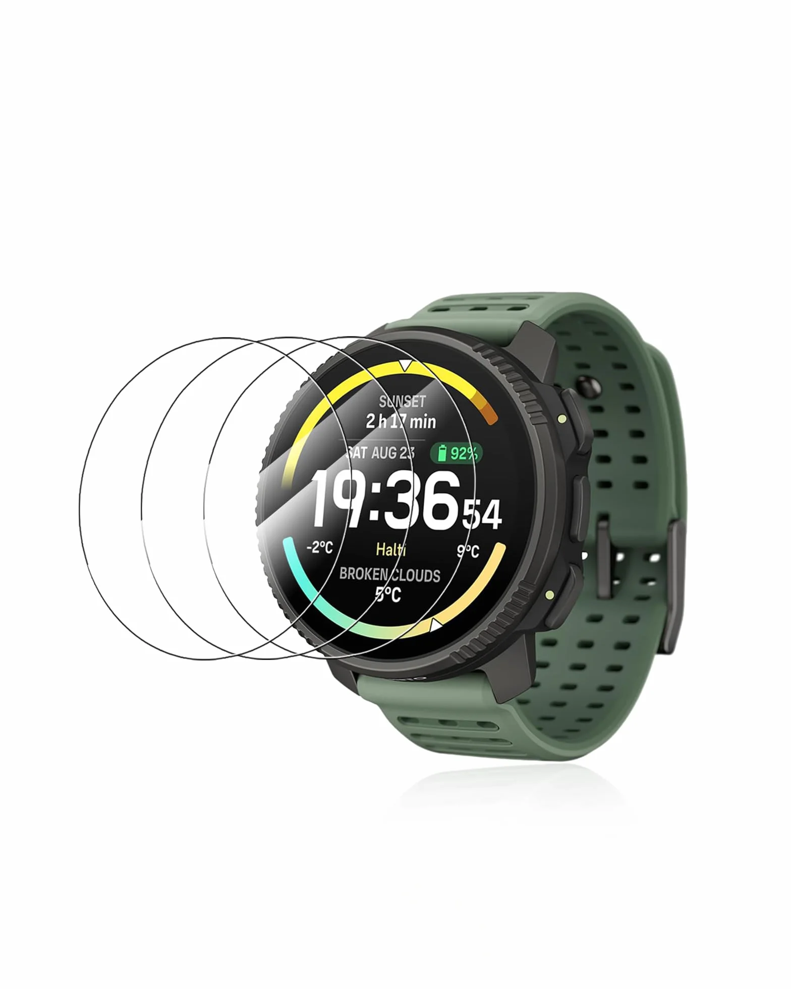 (3 sztuki) folia ochronna do zegarka Suunto Vertical 2 Smartwatch, yystao hartowane szkło folia ochronna na wyświetlacz, wysoka rozdzielczość, odporna na zarysowania, wrażliwa na dotyk, twardość 9H