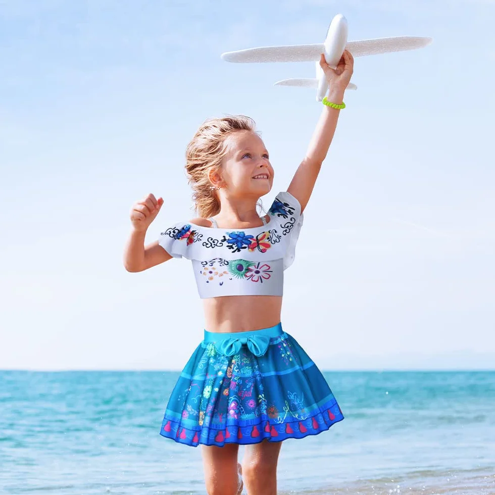 URAQT Mirabel Kostium Isabela Strój kąpielowy, Dziecięce stroje kąpielowe bikini w stylu kreskówki, Kostium kąpielowy Mirabel Isabela Princess