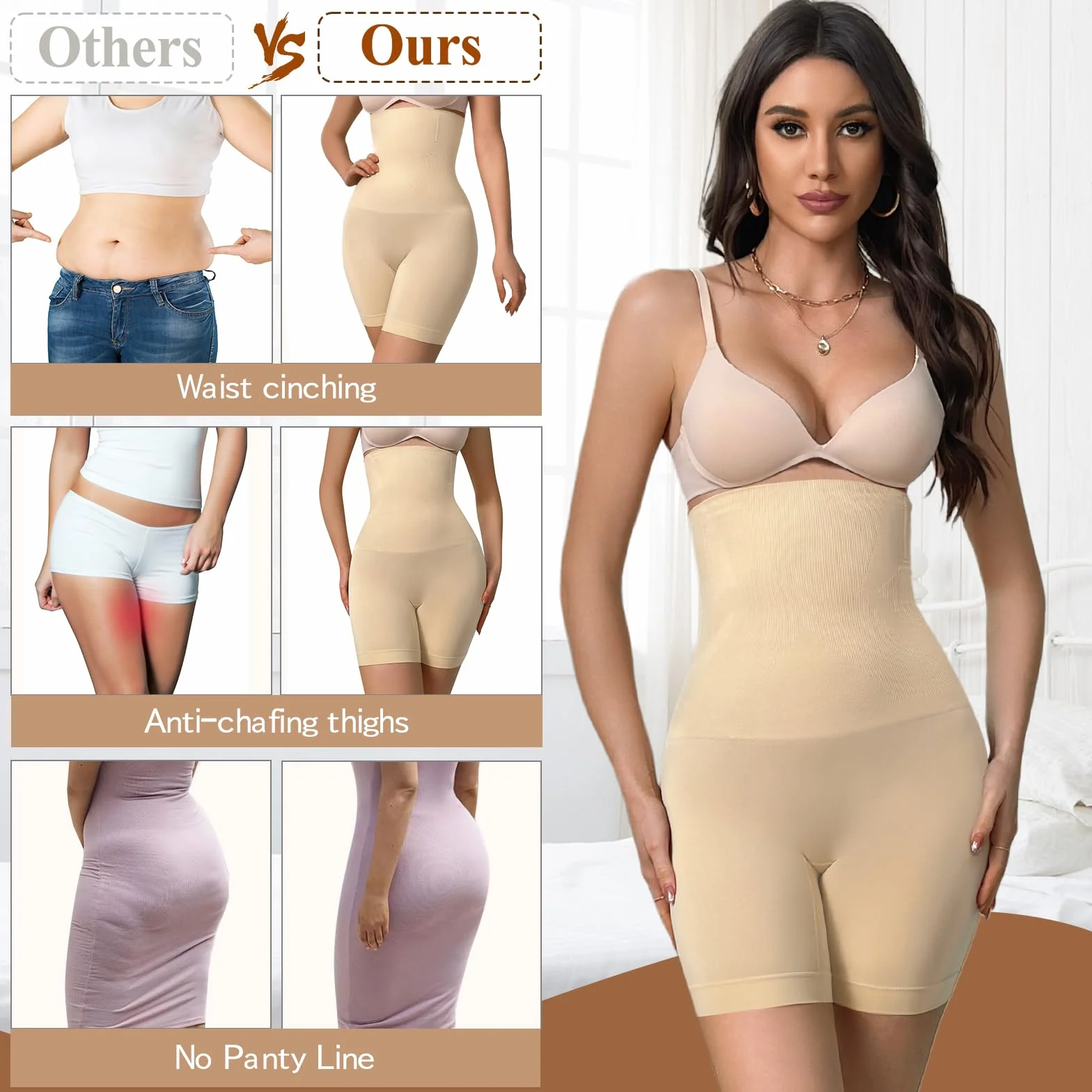 Niwicee Shapewear damskie majtki wyszczuplające brzuch w połowie talii, modelujące figurę, majtki gorsetowe, bielizna wyszczuplająca brzuch, bielizna wyszczuplająca