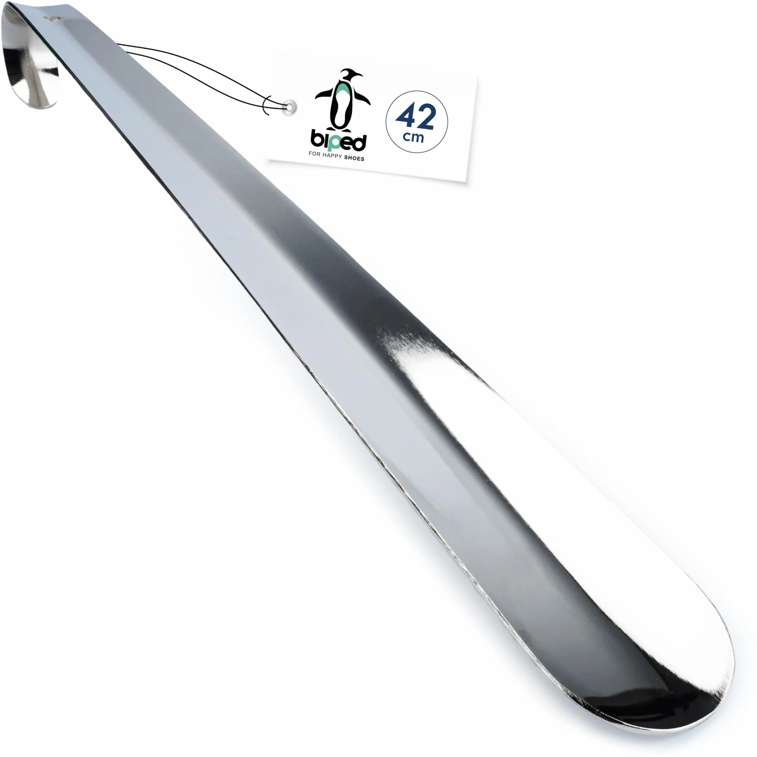 biped łyżka do butów metal długa 42 cm – stal nierdzewna z haczykiem do zawieszenia – solidna i elegancka metalowa łyżka do butów wysokiej jakości z2795