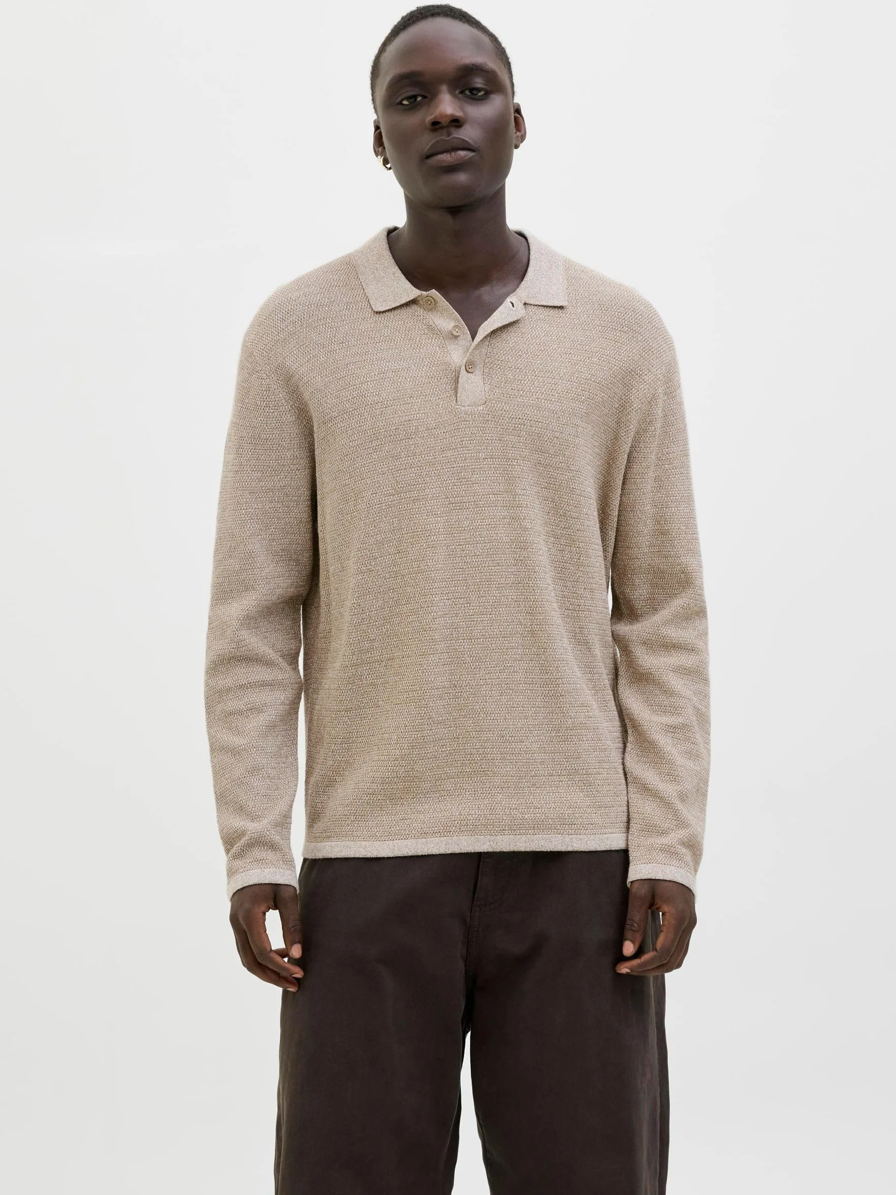 JACK & JONES Jjegeorge Knit Polo Ls Sn, Coriander, XL