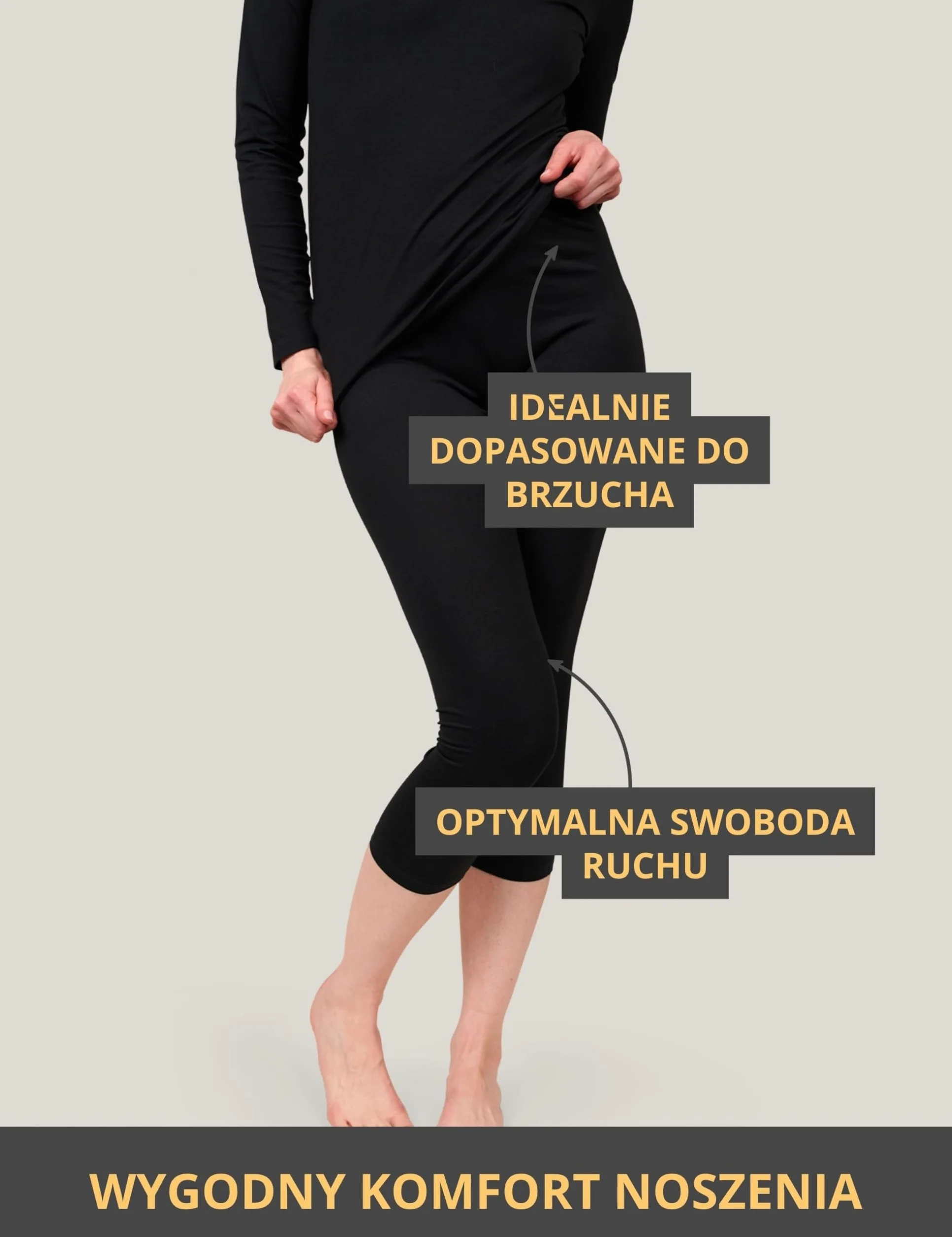 Basic Treasure 1 para legginsów Capri Damen 3/4, wysoka talia Fitnesshose Gym 3/4, 95% Baumwolle, Kurze Legginsy, Blickdichte Yogahose ¾
