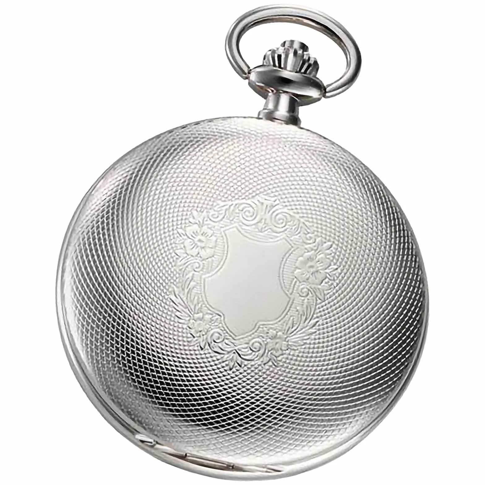 REGENT Męski zegarek kieszonkowy Savonnette z klapką 47 mm kwarcowy biały cyferblat cyfry arabskie data