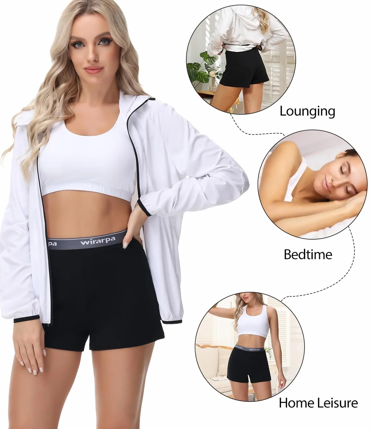 wirarpa Damskie bawełniane spodenki do spania Comfywear Lounge piżamy szorty 3-pak