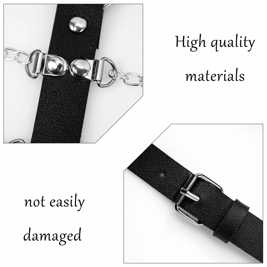 JFAN Gothic Body Chains Choker Czarny Biustonosz Łańcuch Pasek i Frędzle Naszyjnik Punk Akcesoria dla kobiet, Talla única, Metal nieszlachetny, Stop