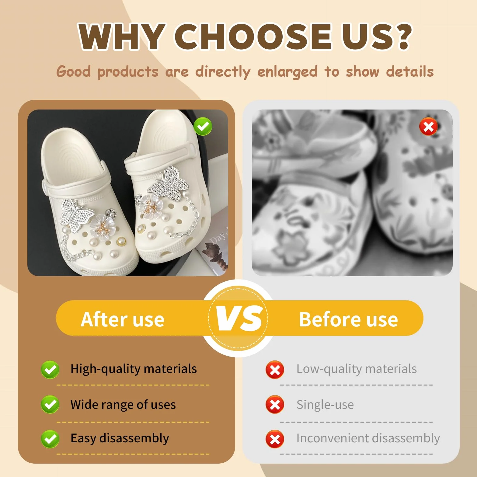 20 sztuk Crocs Ornamenty, Charms Crocs z perłowymi łańcuchami, Pin Crocs Motyle Deco, Kwiaty Croc Pin, Zdejmowane DIY Akcesoria Croc dla kobiet Dorosłych