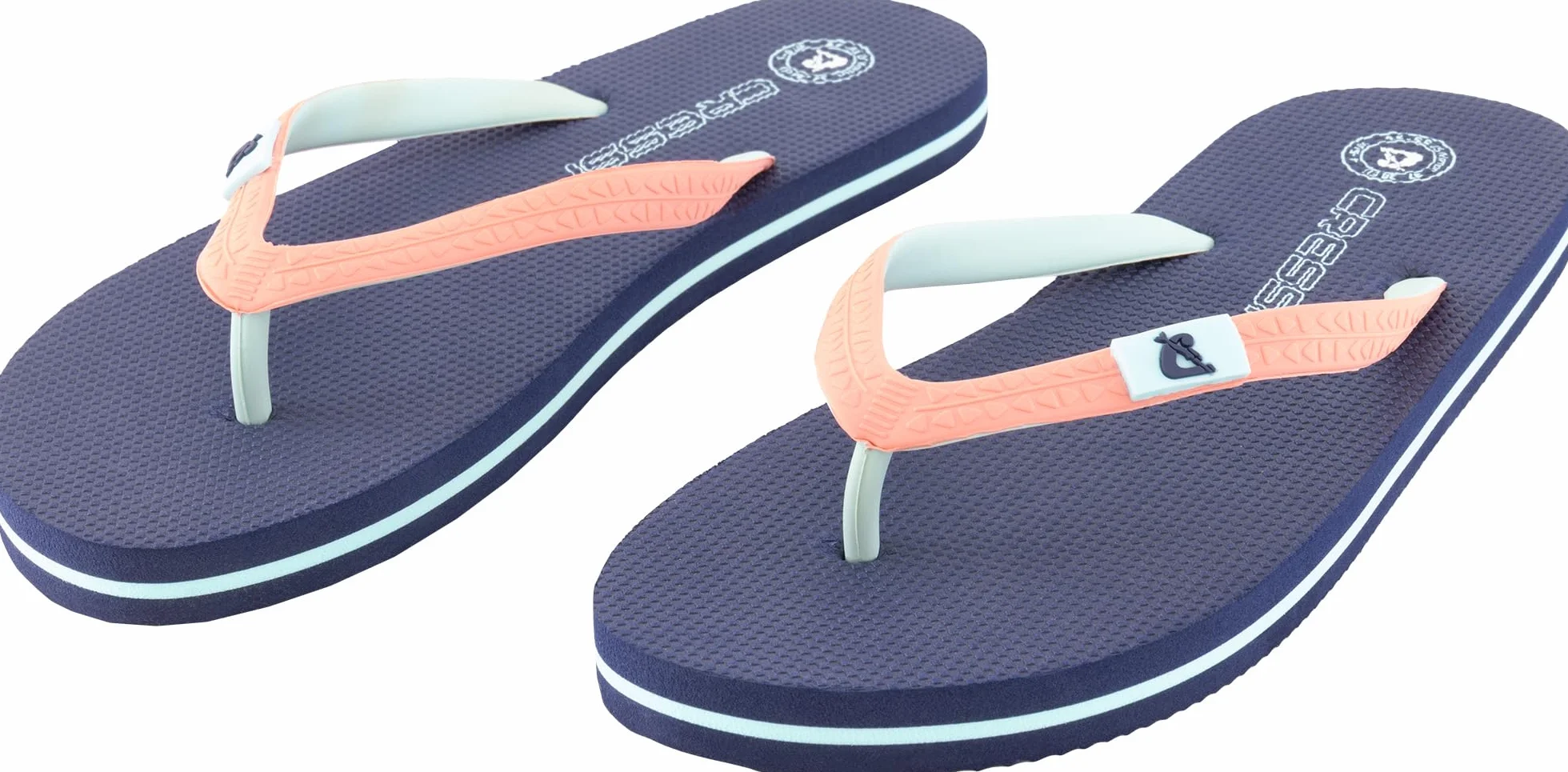 CRESSI since 1946 - St Tropez Flip Flops - Perfect for Beach, Sea, Pool, Gym, Leisure, Quick Drying, Soft Shock Absorbing, Non Slip, Navy/Pink - 39/40 EU