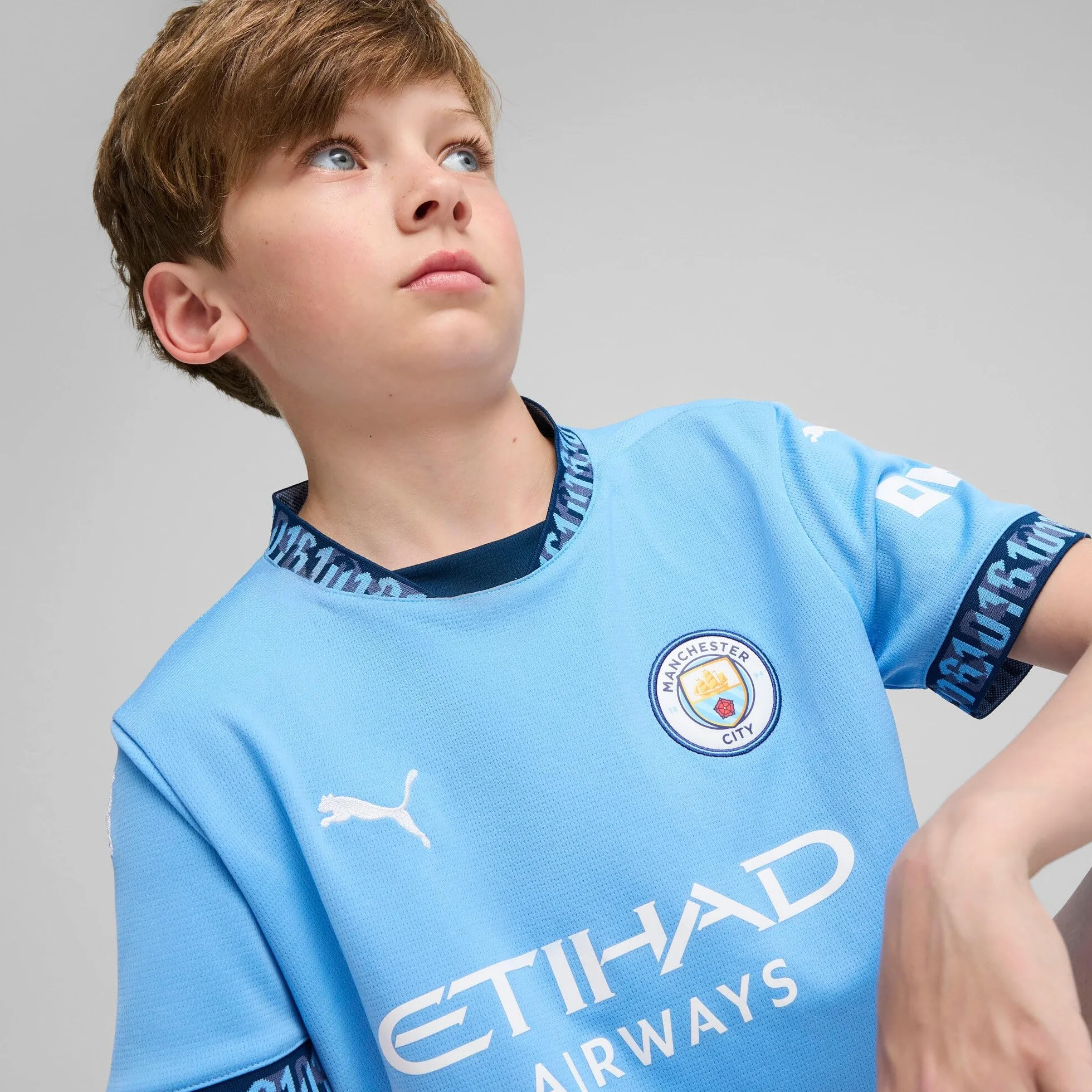 Manchester City FC Kids 2024/25 domowa koszulka piłkarska - Team Light Blue