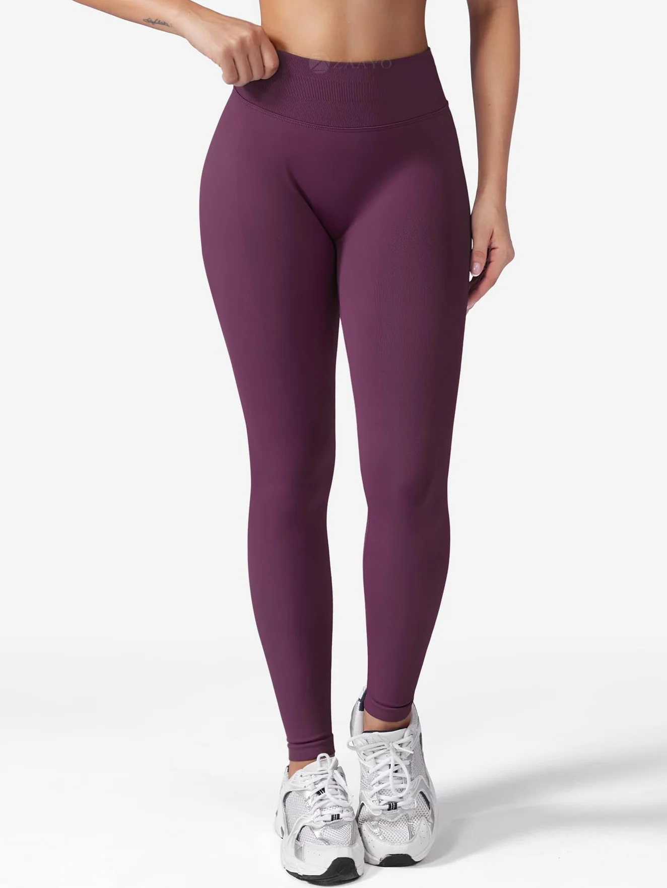 ZAAYO Sportowe legginsy damskie z wysokim stanem, Scrunch Butt Gym Legginsy bezszwowe, nieprzejrzyste spodnie sportowe do uprawiania sportu, jogi, fitnessu, treningu
