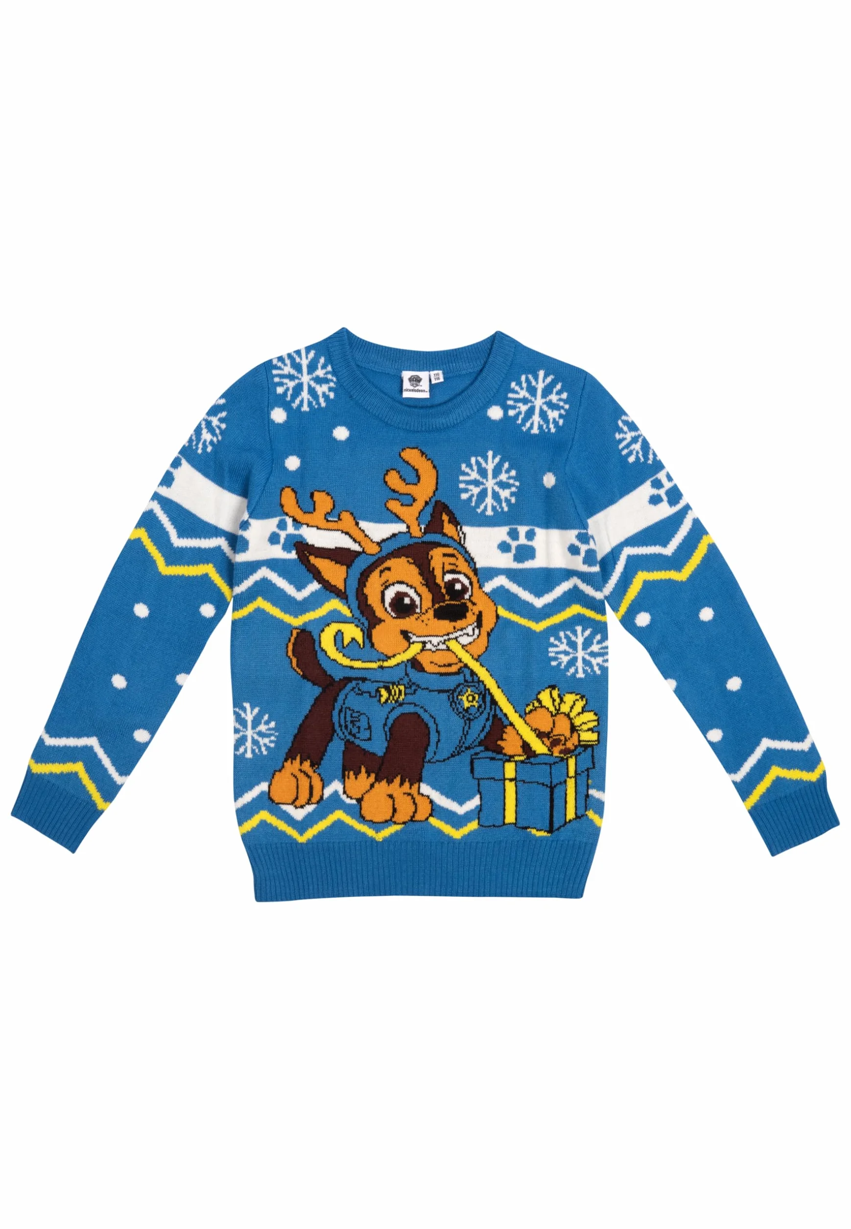 Psi Patrol sweter zimowy dla chłopców – Chase Winter dziergany sweter bluza Ugly Sweater niebieski