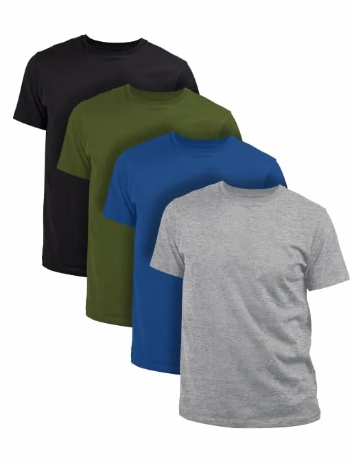 Basic Treasure 4-pak męskich t-shirtów, 100% bawełna, koszulka męska, rozmiar M, L, XL, 2XL lub 3XL