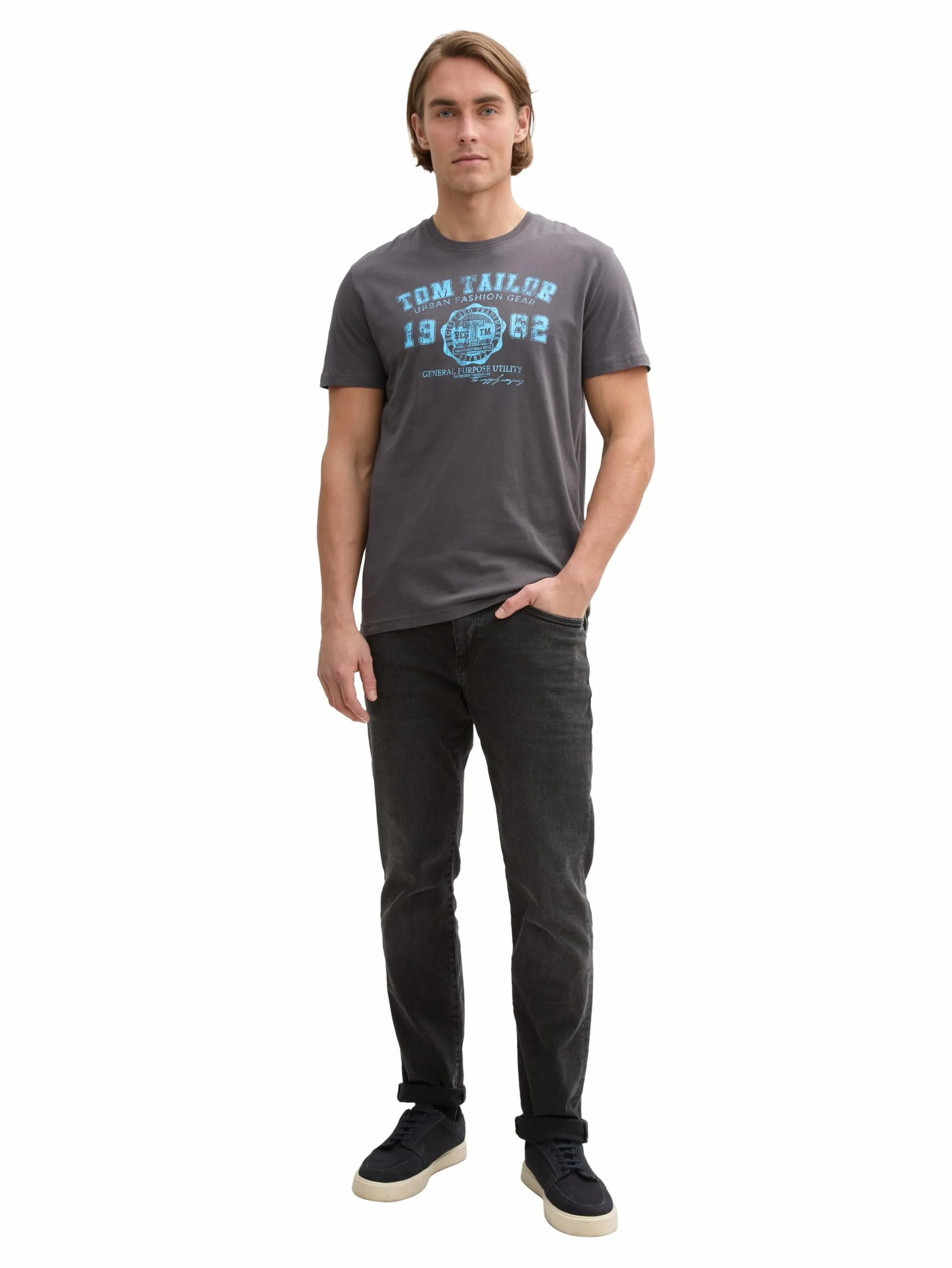 TOM TAILOR 1008637 T-shirt z nadrukiem logo Mężczyźni