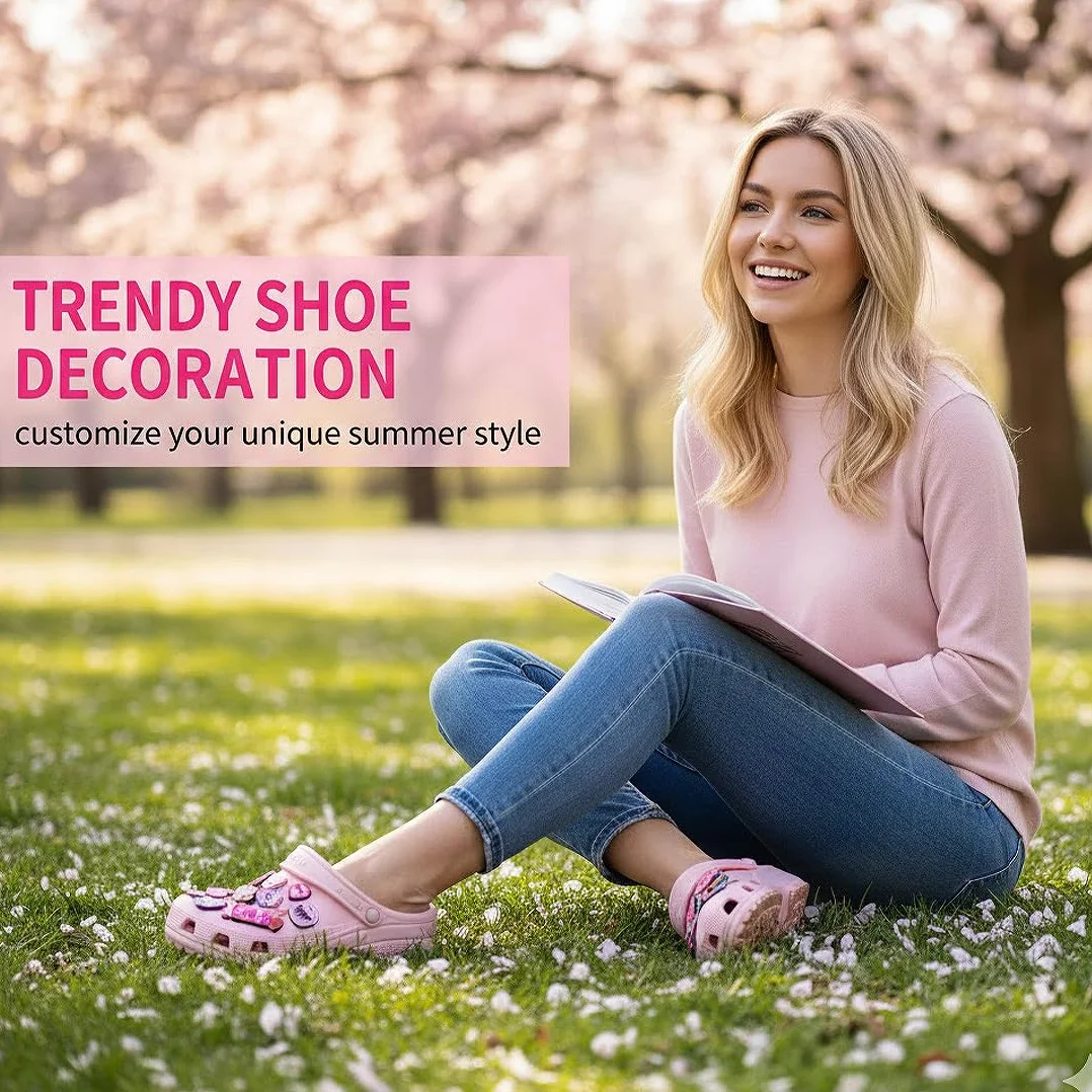 Akcesoria do Crocs - 50 sztuk - Broszka do chodaków sanitarnych - Ozdoby na buty - Szpilki Charms Shoe Charms - Kobiety Mężczyźni Dzieci - Opieka zdrowotna - Praca Fryzjer