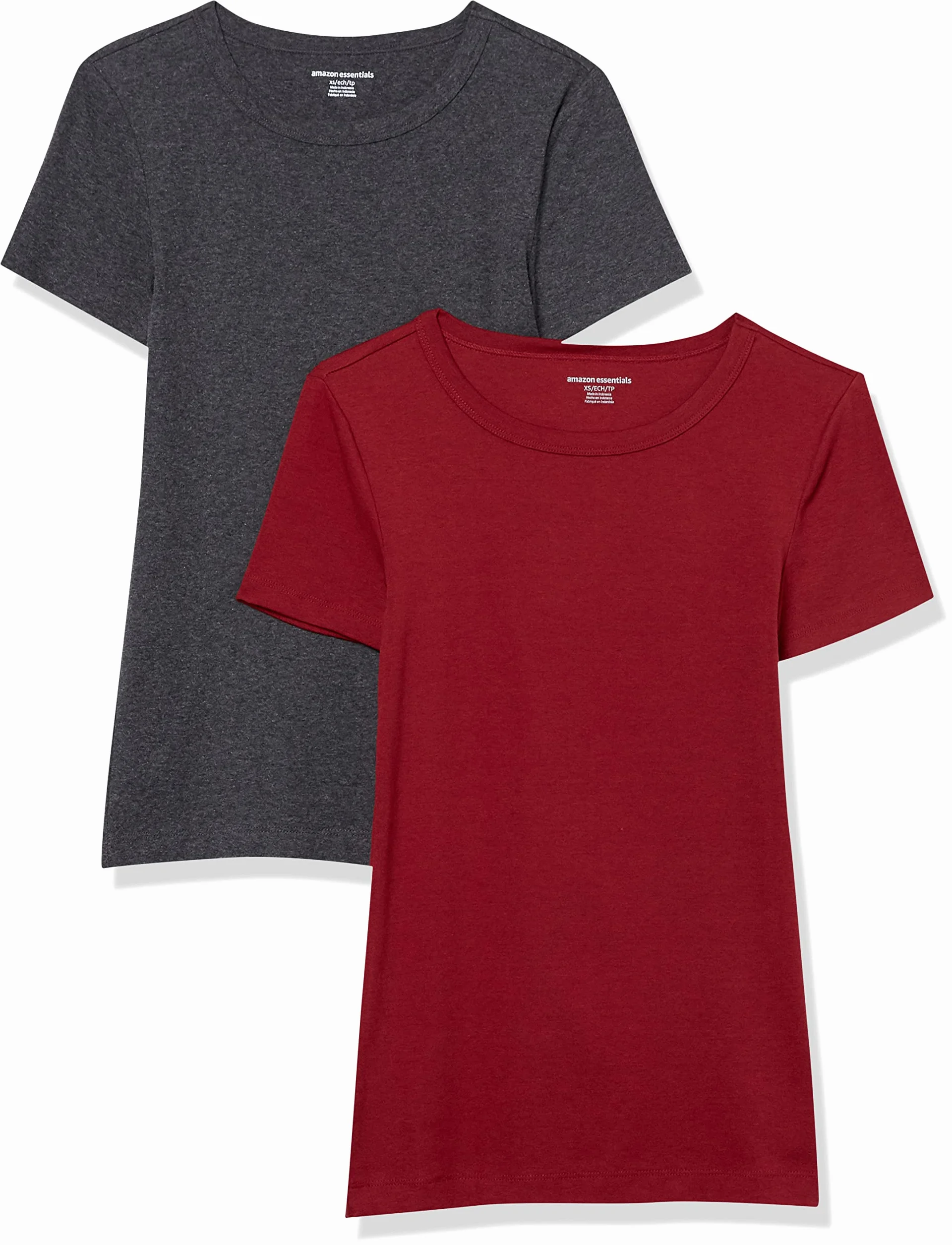 Amazon Essentials Kobiety Koszulka z krótkim rękawem i okrągłym dekoltem slim fit