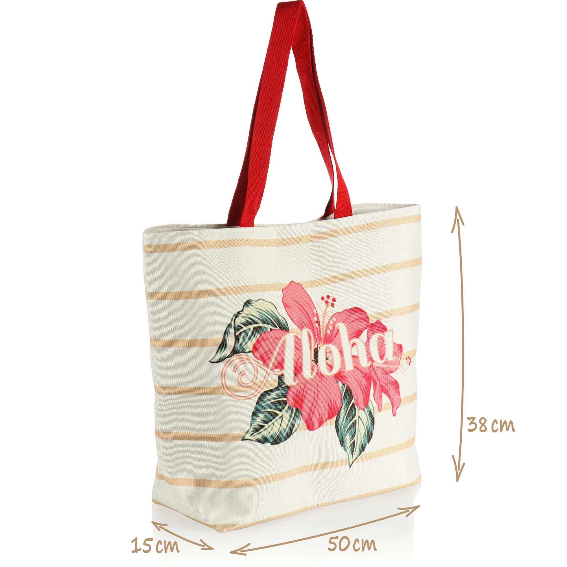 com-four® Duza torba plazowa - torba na akcesoria kapielowe - damski shopper - model na ramie do basenu i wakacyjnych wyjazdów