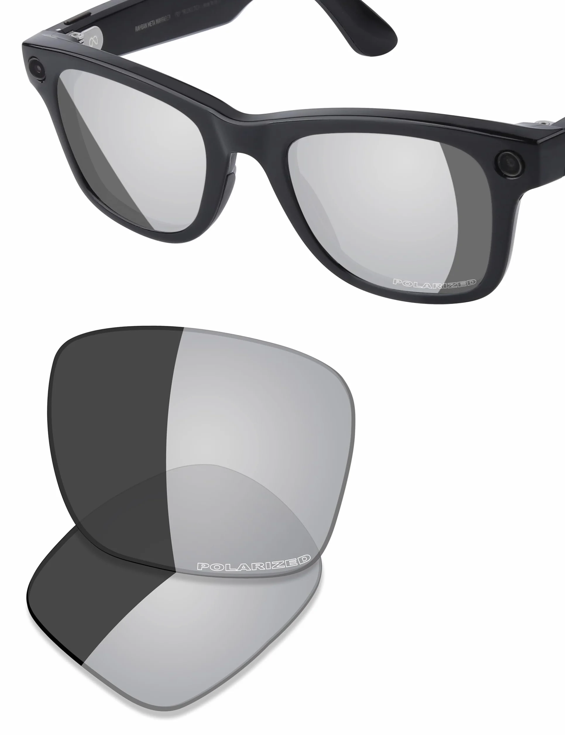 Saucer Wysokiej jakości wymienne soczewki kompatybilne z Ray-Ban Meta Wayfarer (Gen 2) RW4012 Smart 50 mm