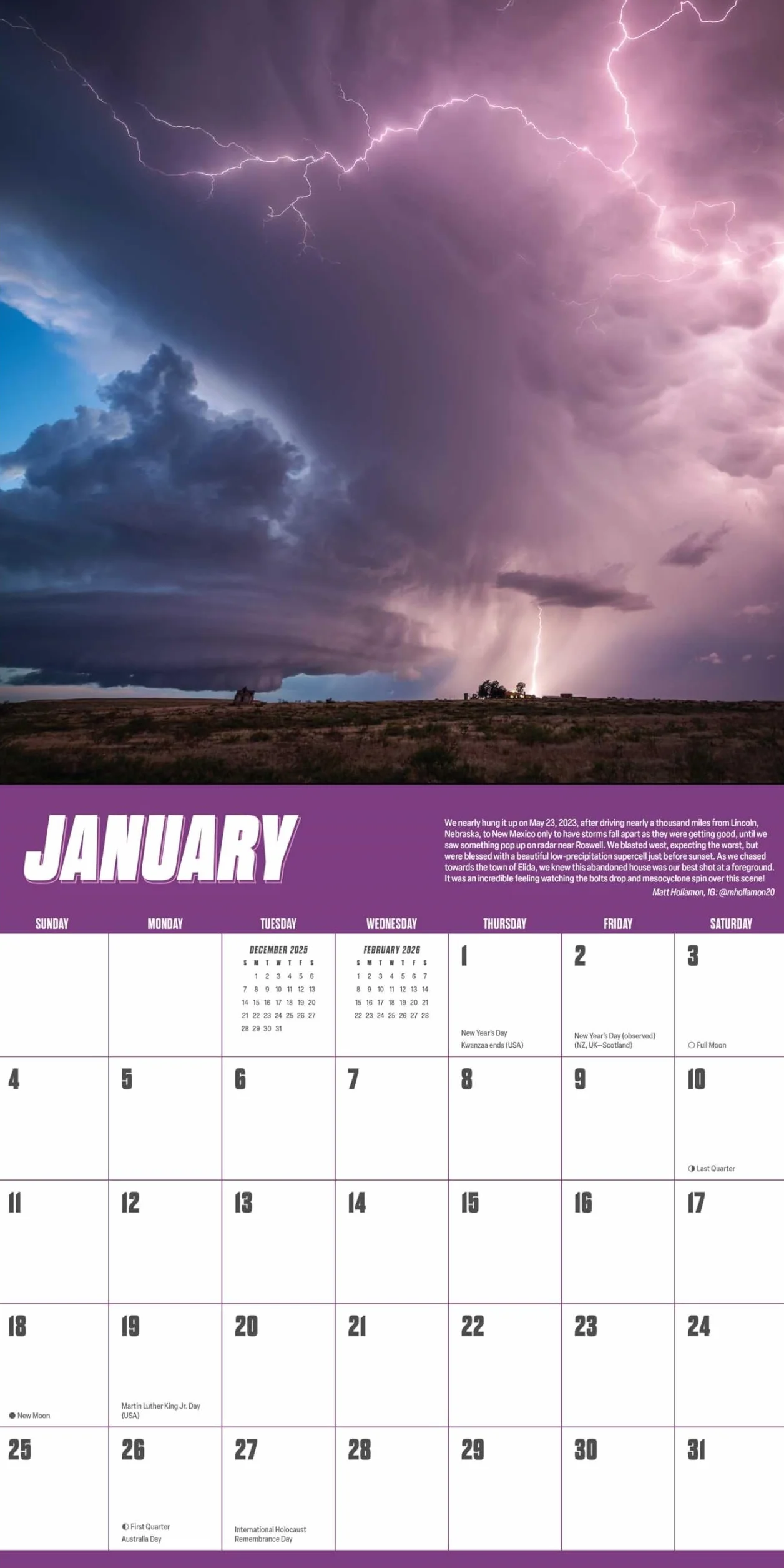 Storm Chasers 2026 Wall Calendar: The Year's Best Weather Photos