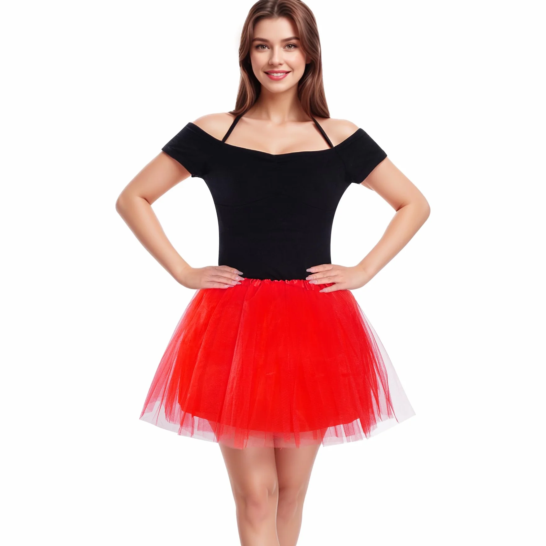 Damska spódnica tutu, rozciągliwa, mini spódniczka tutu, dla dorosłych, baletowa, tiulowa, na imprezę, do kostiumu, tańca