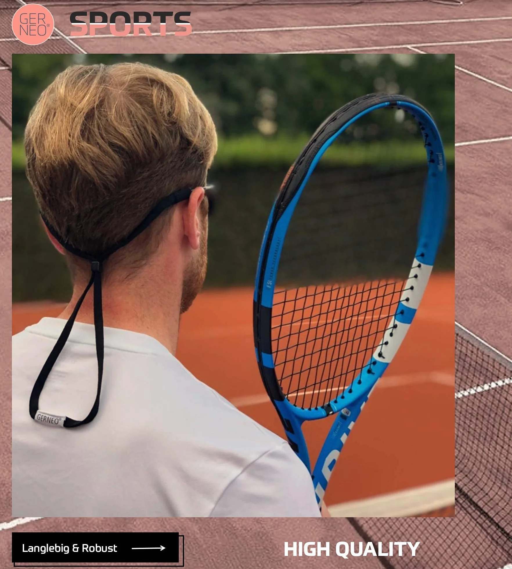 Oryginalny – niezawodny sportowy pasek na okulary z materiału – wodoodporny pasek na okulary i mocne trzymanie okularów sportowych, okularów przeciwsłonecznych i okularów do czytania
