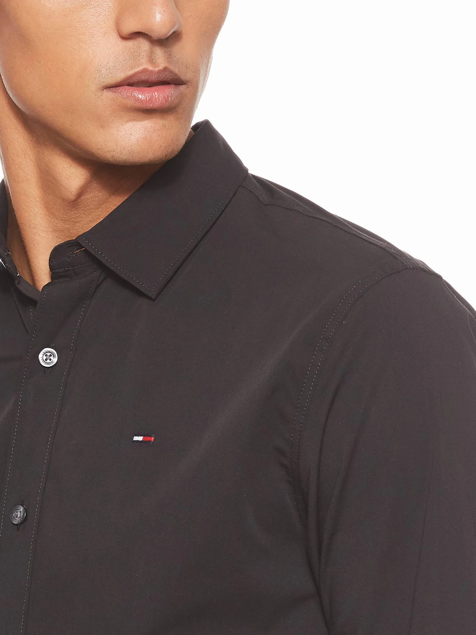 Tommy Jeans Męska Original Stretch Koszula z Długim Rękawem, Timmy Black 078, L