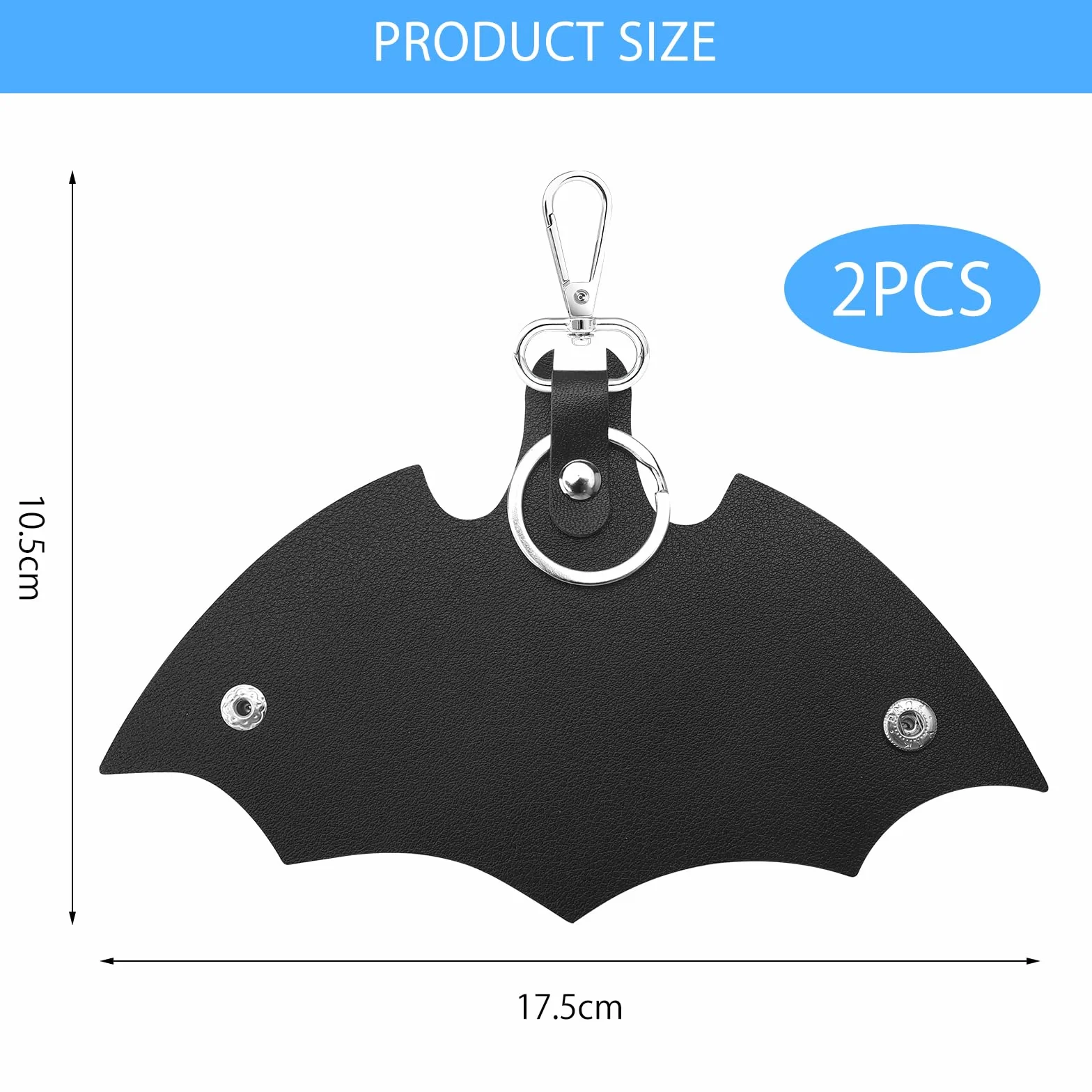 APOMOONS Batman 2 breloki do kluczy, etui na poliuretanu, organizator na klucze Batman, brelok z uchwytem, czarny, 17.5×10.5cm