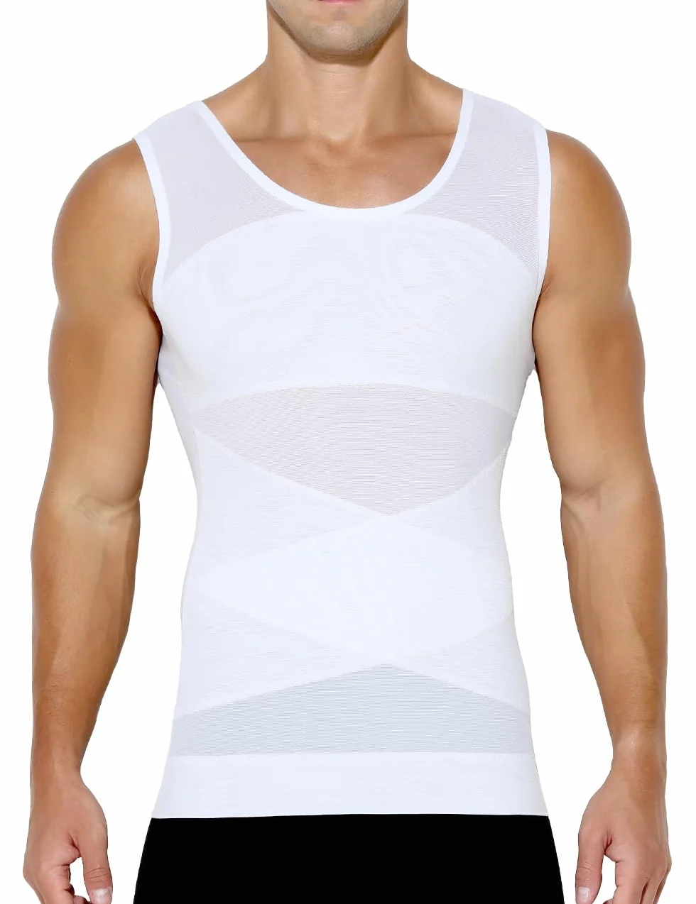 Casey Kevin Męski podkoszulek kompresyjny podkoszulek płaski brzuch męski bez rękawów wyszczuplający bielizna kulturystyka sport top body modelujący