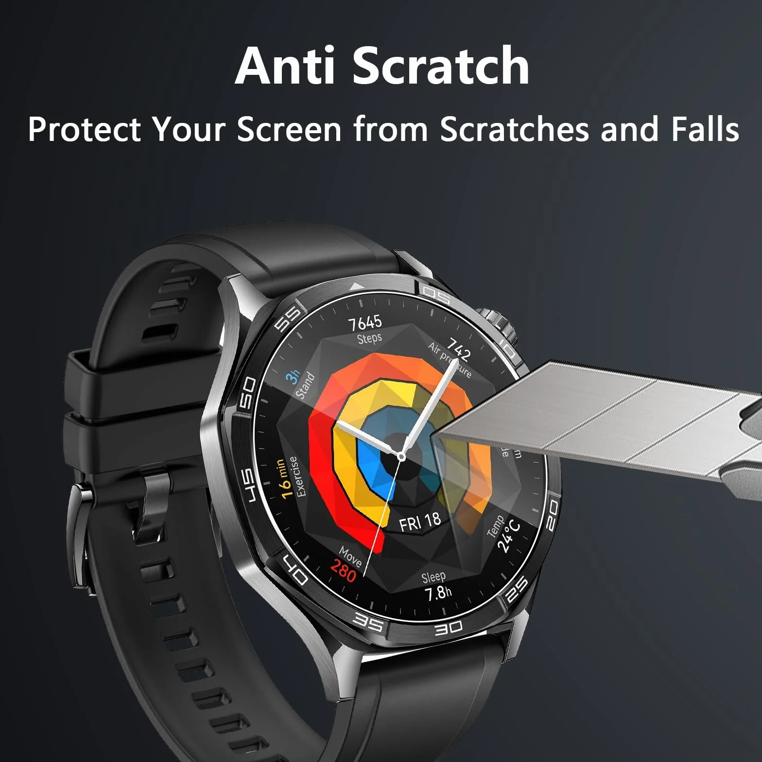 Folia ochronna do Huawei Watch GT5 46 mm do szkła pancernego, 3 sztuki folii ze szkła hartowanego, folia ochronna na wyświetlacz odporna na zarysowania do Huawei GT 5 46 mm, ultra cienka