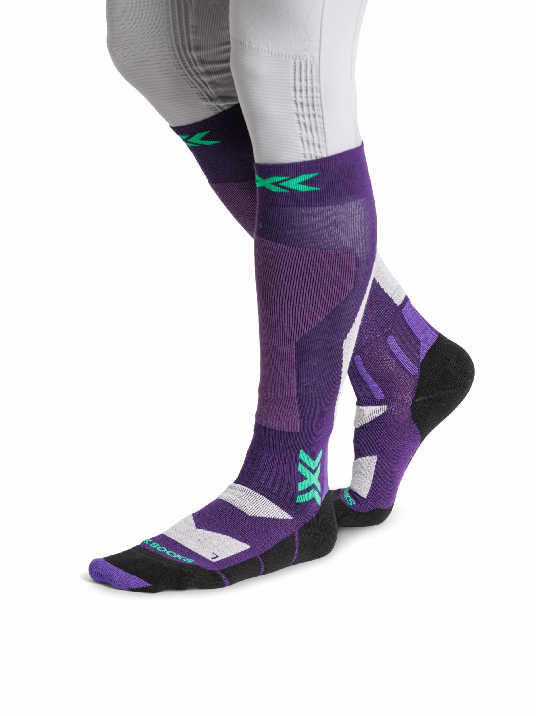 X-Socks Snowboard Discover OTC - wysokowydajne skarpety snowboardowe z bandażem O-Ring - najwyższy komfort i wsparcie podczas jazdy na snowboardzie - Sage Green/English Lawn, 35-38