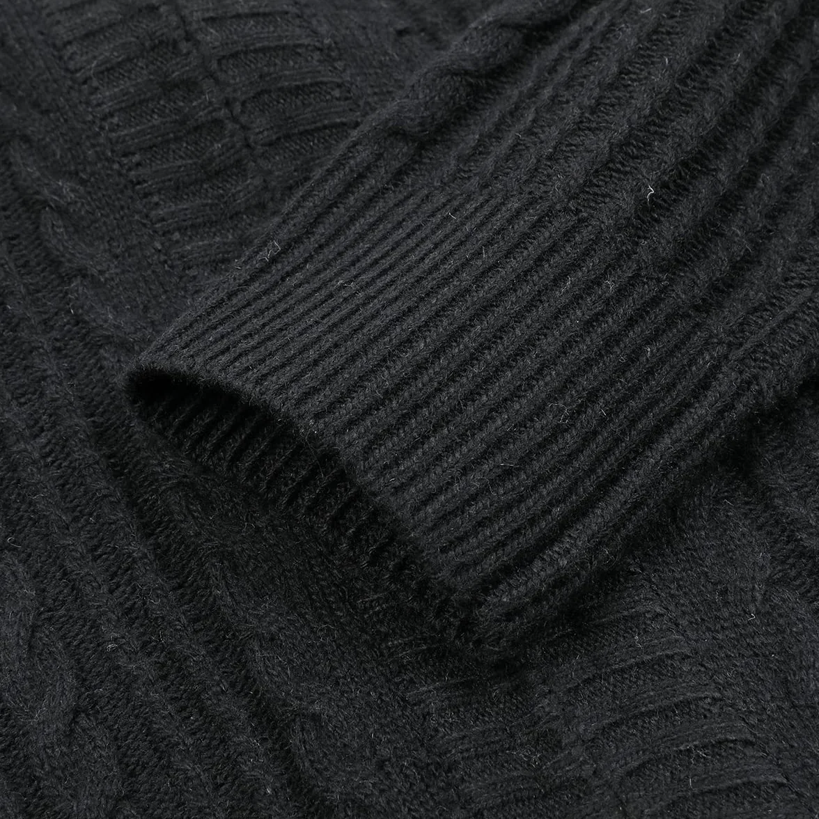 Allthemen Męski dzianinowy kardigan gruby sweter rozpinany kardigany klasyczny stójka długi rękaw na co dzień ciepła bluza