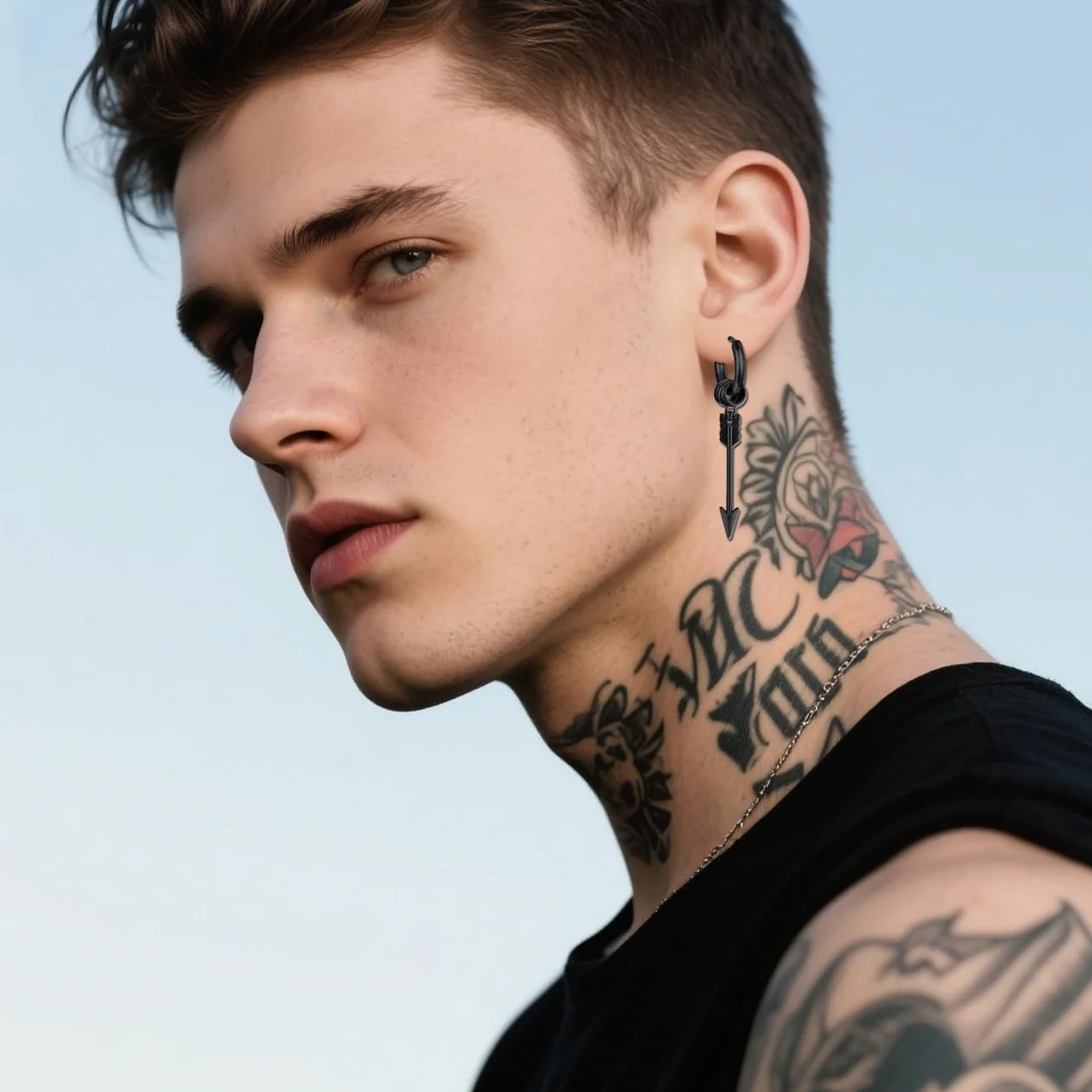 2 pary kolczyków w stylu gotyckim, ze stali nierdzewnej, hip hop, punk, rock, dla dziewcząt, kobiet, kolor srebrny i czarny
