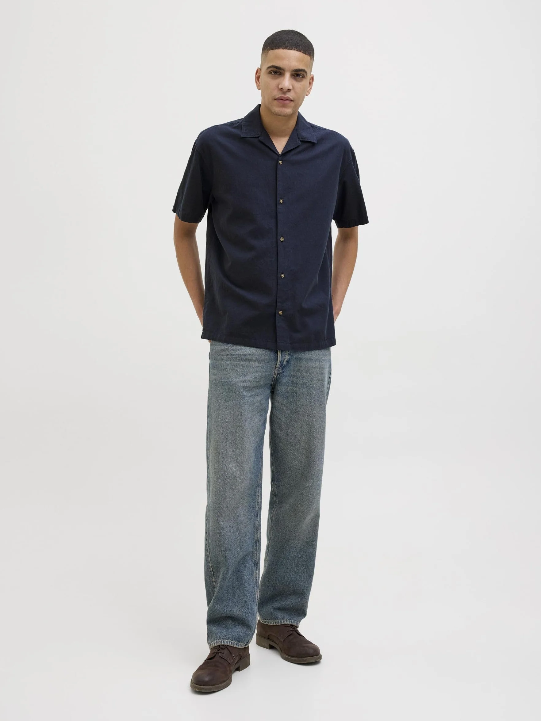 JACK & JONES Jjesummer Resort SS SN - koszulka z krótkim rękawem, marynarka morska, rozmiar S męski, Marynarka morska, S